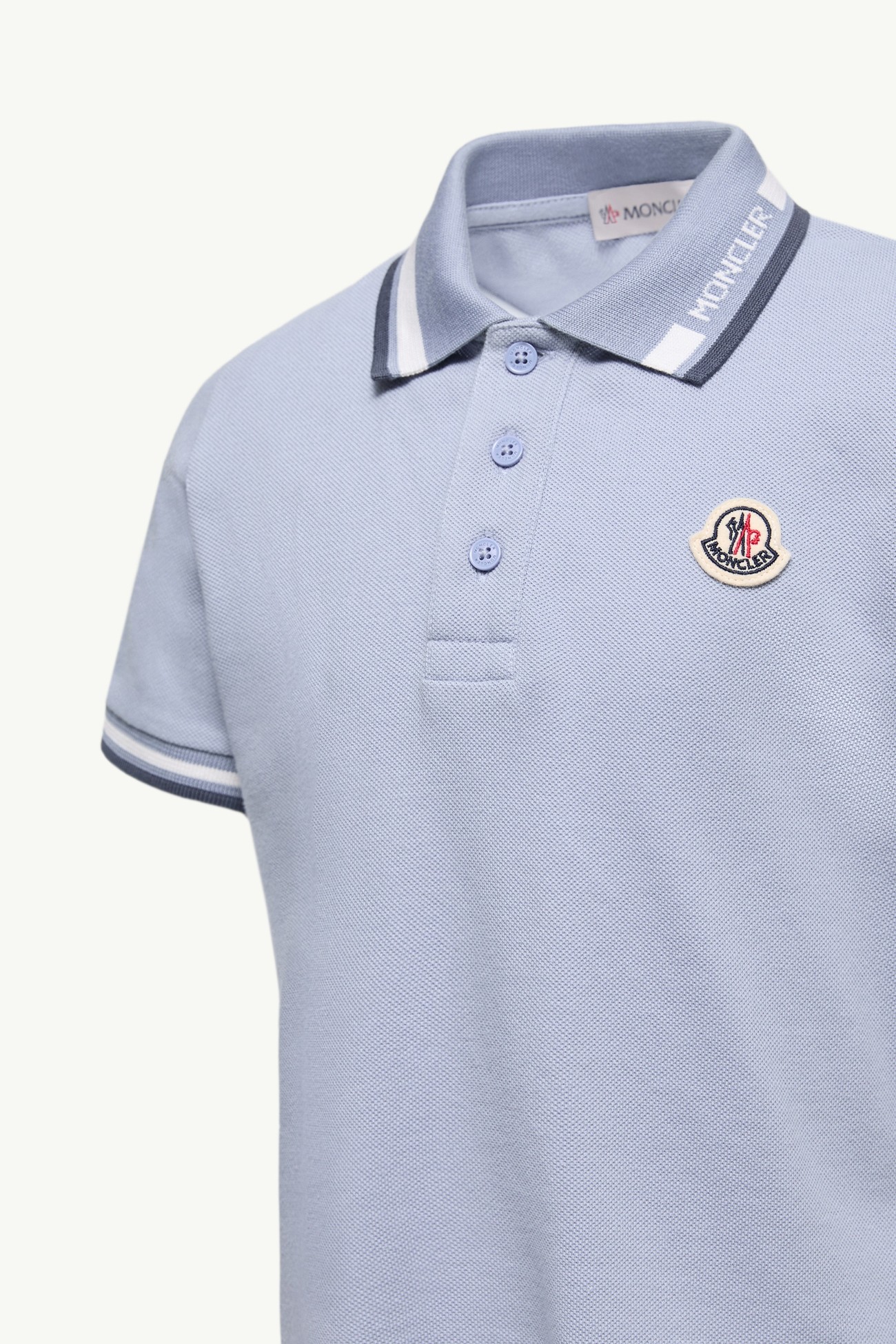 Polo en piqué de coton Garçon Bleu clair Moncler 2