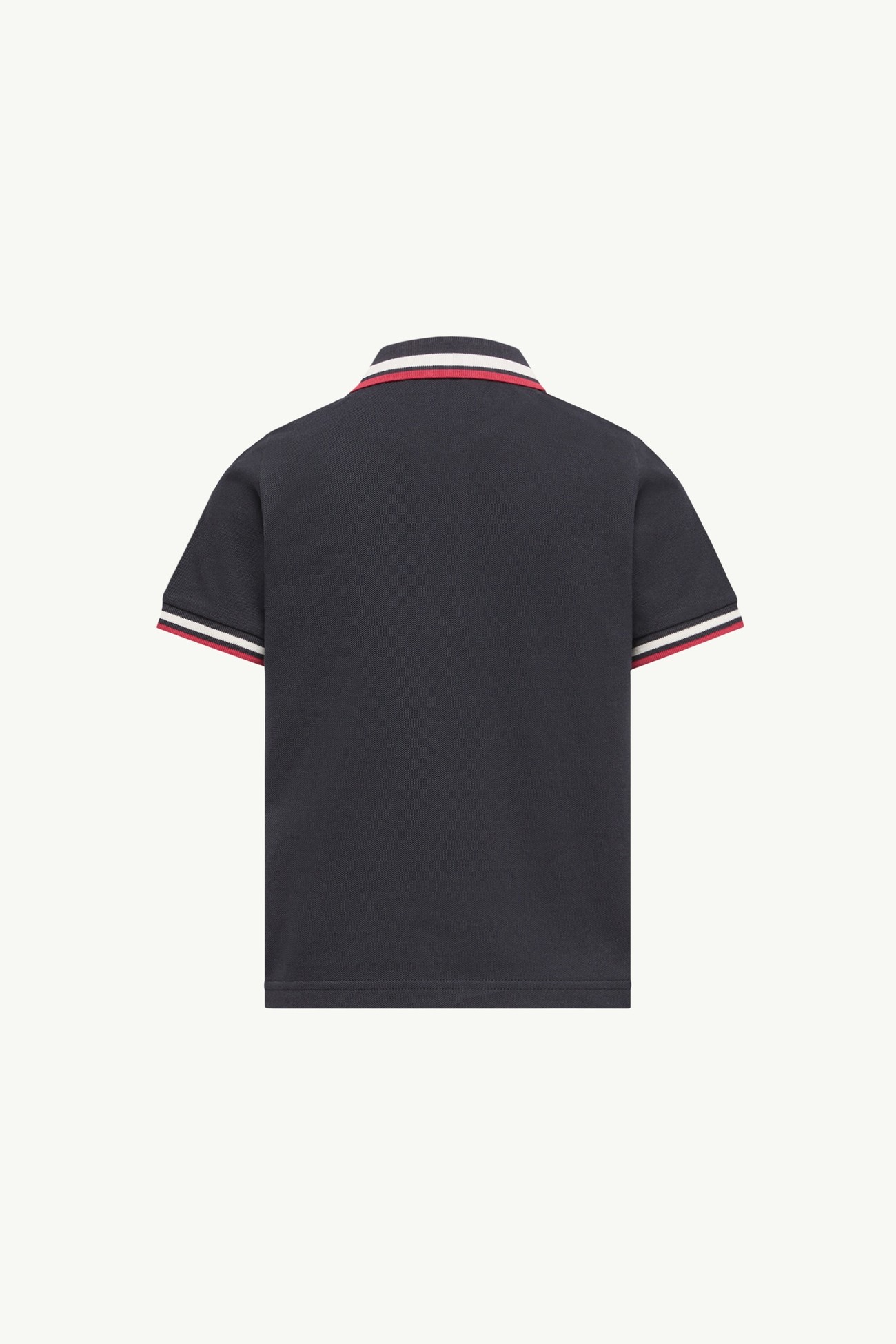 Tricolour-Trimmed Cotton Piquet Polo Shirt Boy Navy Blue Moncler 2