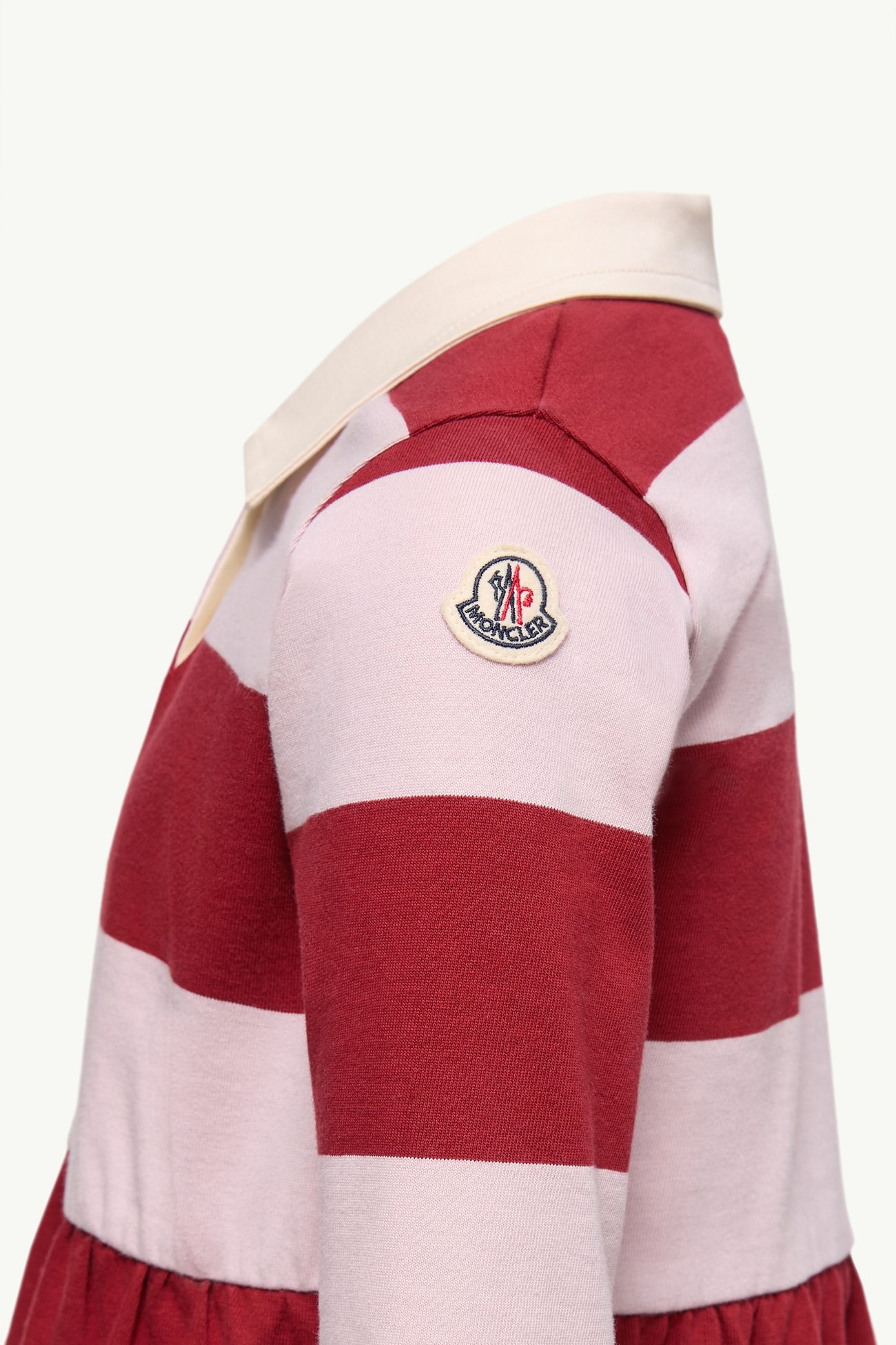 Polo à manches longues en coton rayé Fille Lilas et Bordeaux Moncler 2