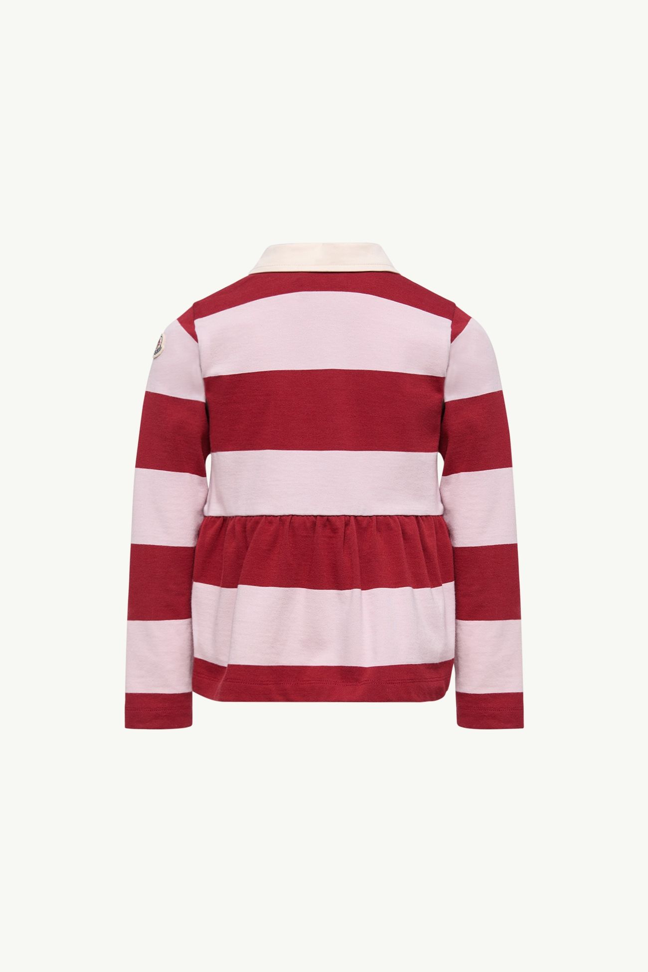 Polo a maniche lunghe in cotone a righe Bambina Lilla e Bordeaux Moncler 3