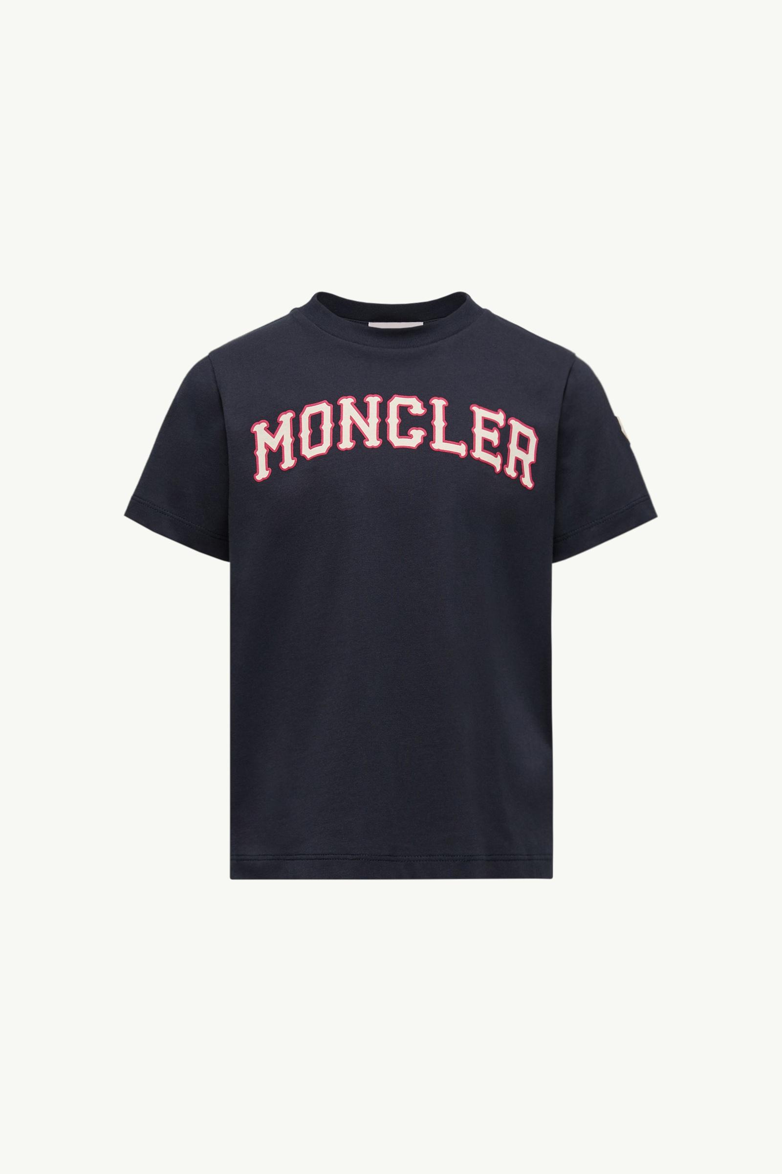 Navy Blue Logo Print Cotton T-Shirt - Polos & T-shirts for