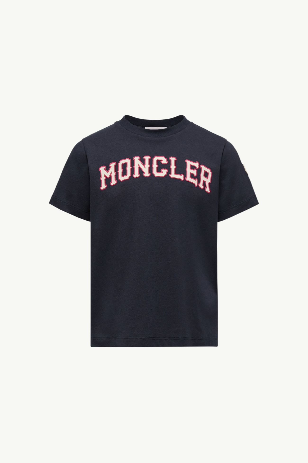 T-shirt en coton à imprimé logo Garçon Bleu marine Moncler 0