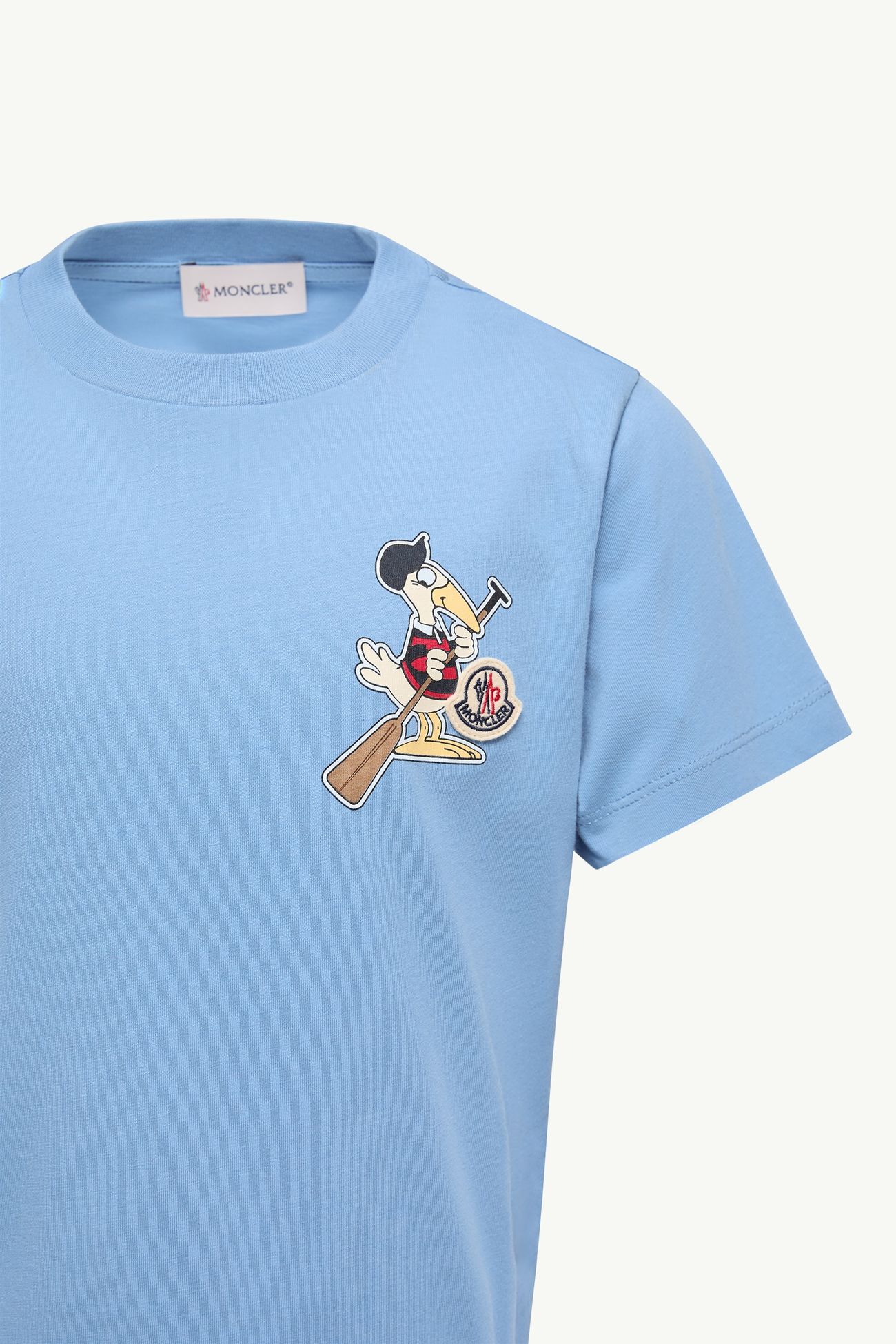 Camiseta de algodón con logotipo Mon Duck Niño Azul claro Moncler 2