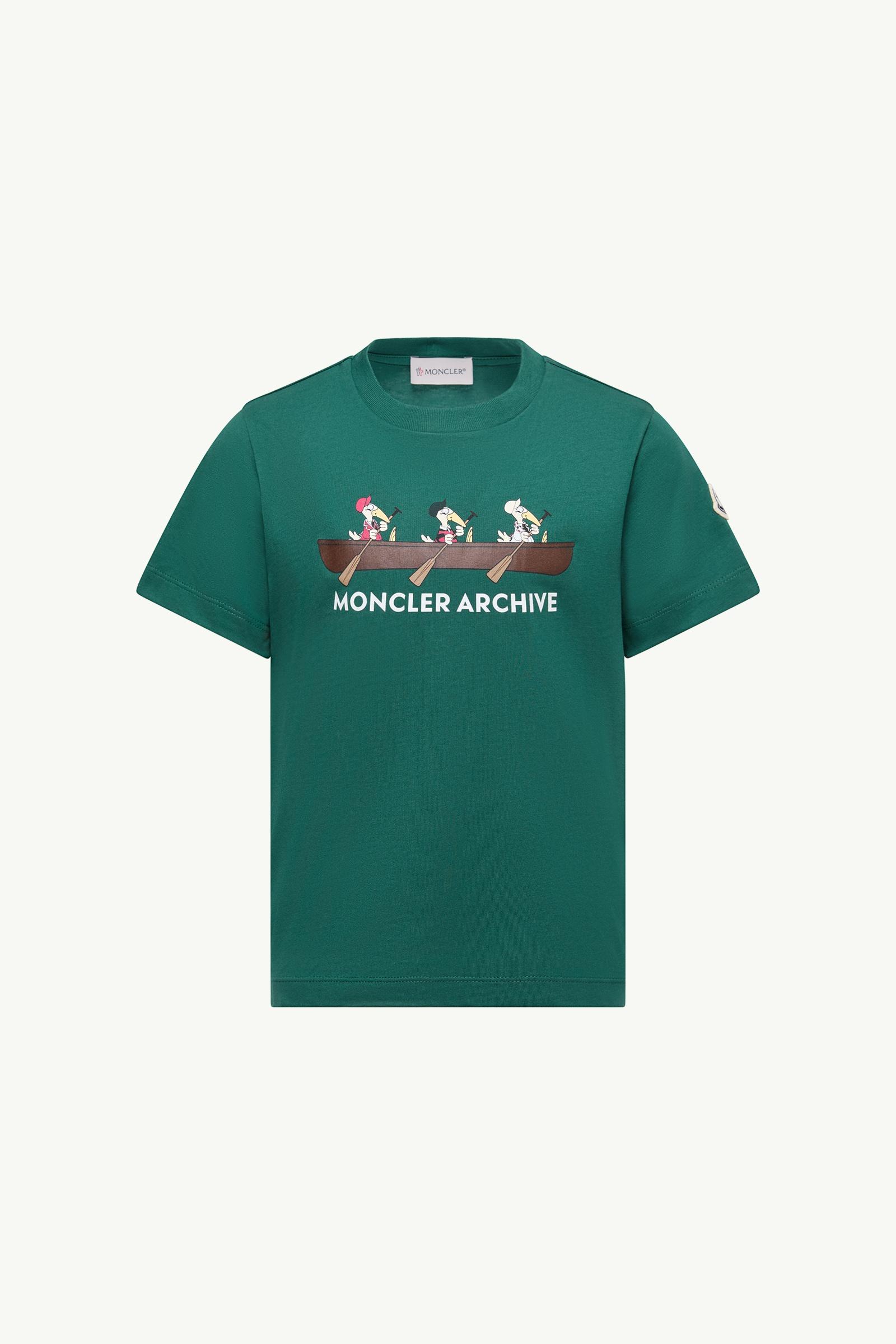 T-shirt en coton à logo Mon Duck Garçon Vert Émeraude Moncler, 1 of 0