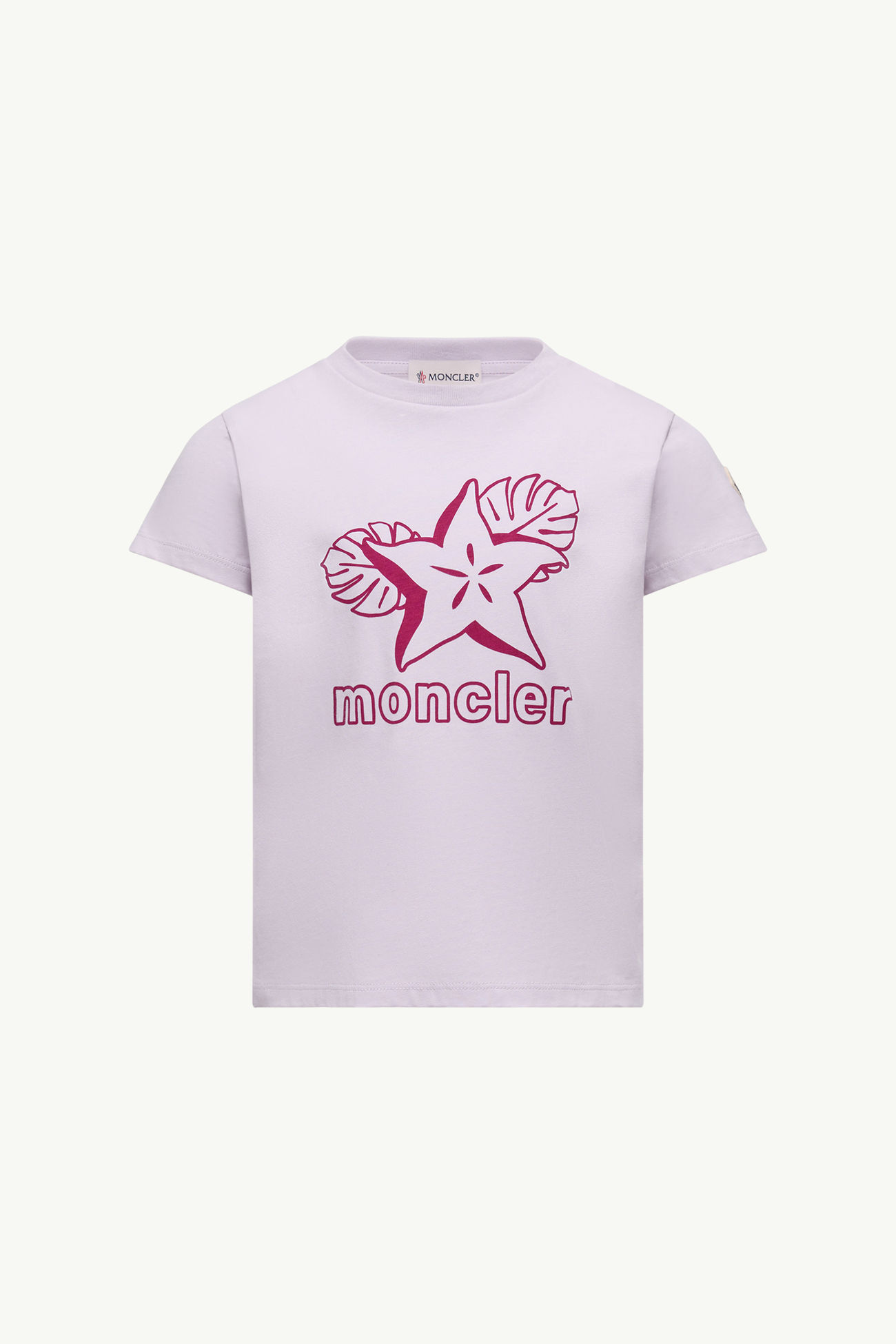 T-Shirt aus Baumwolle mit Logo Mädchen Flieder Moncler 0