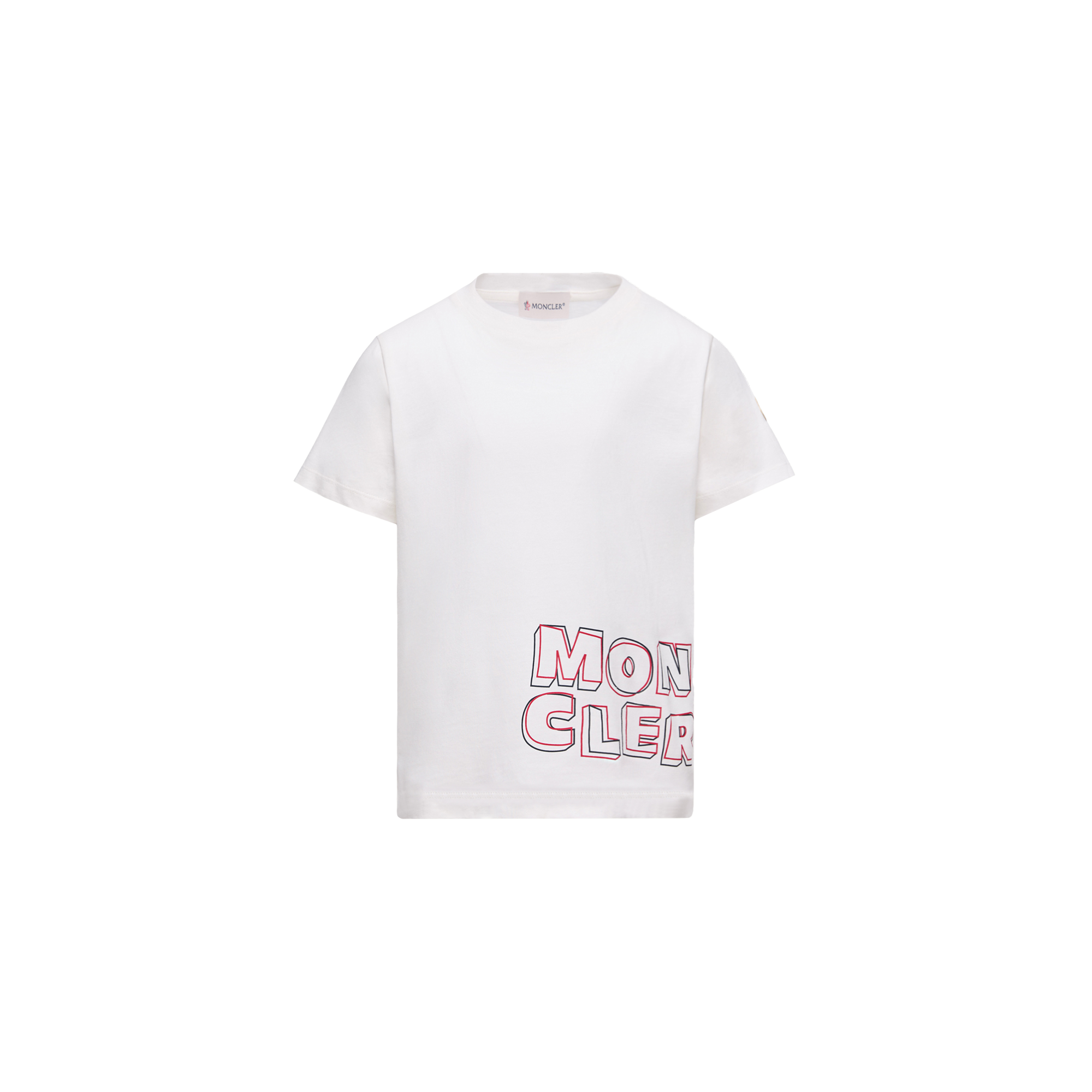 Moncler  Logo Cotton T-Shirt for Boys in White, Size: 10Y