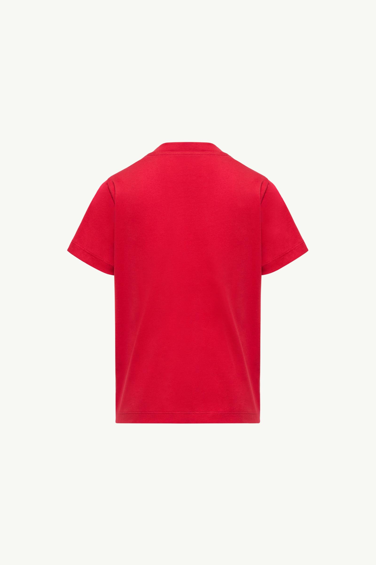 Red Logo Cotton T-Shirt - Polos & T-shirts for Children | Moncler RO
