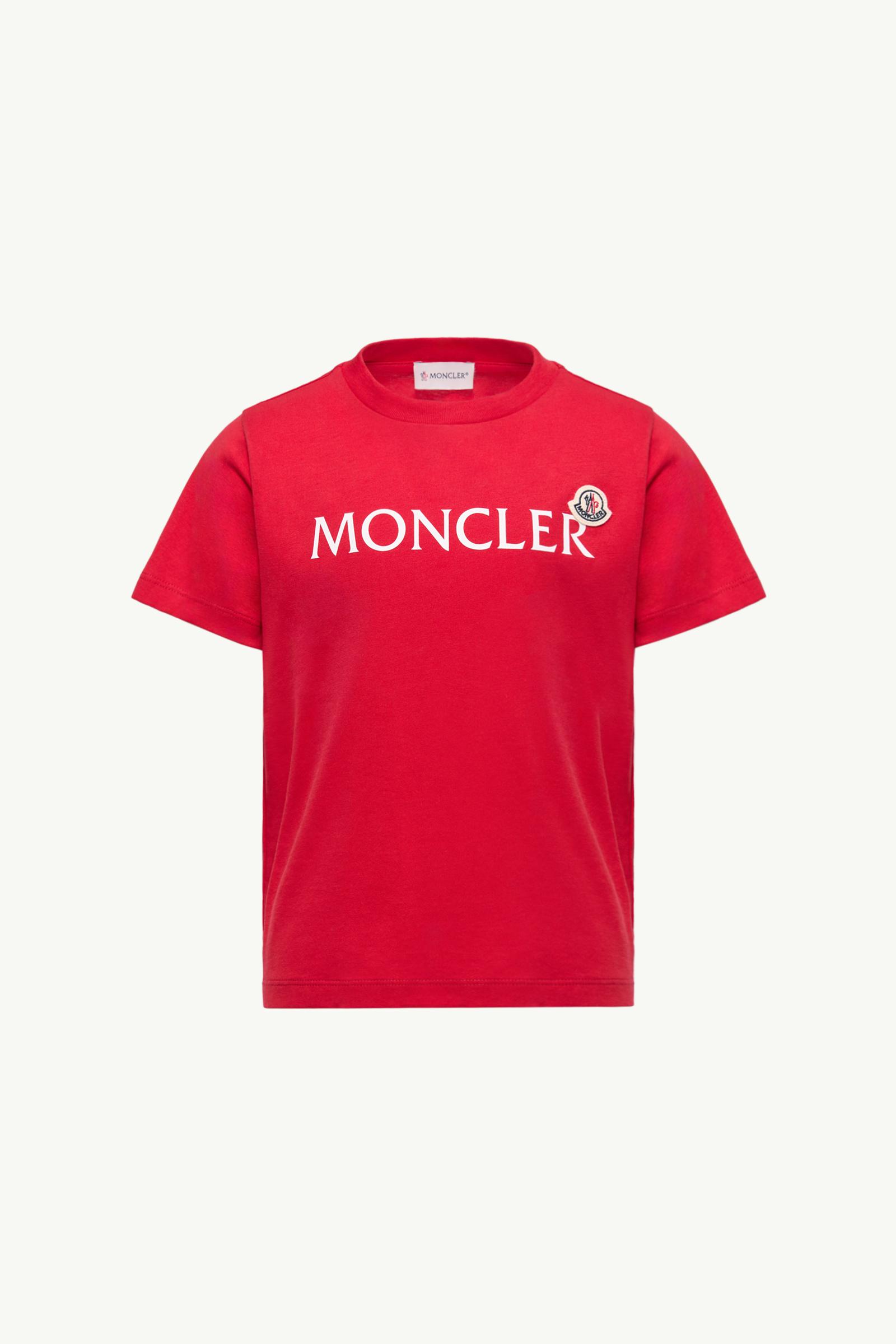 Red Logo Cotton T-Shirt - Polos & T-shirts for Children | Moncler US