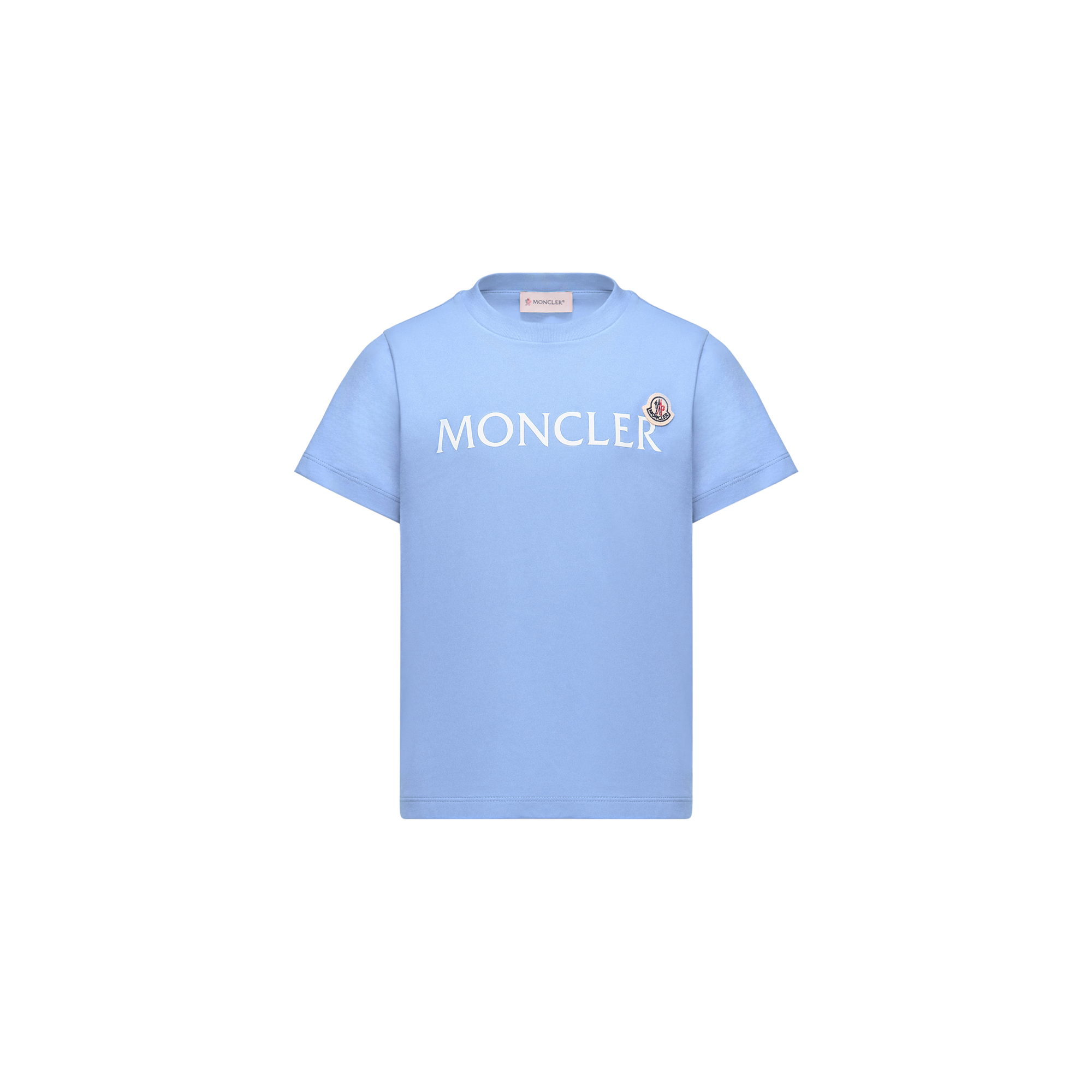 Moncler  Logo Cotton T-Shirt for Boys in Blue, Size: 10Y
