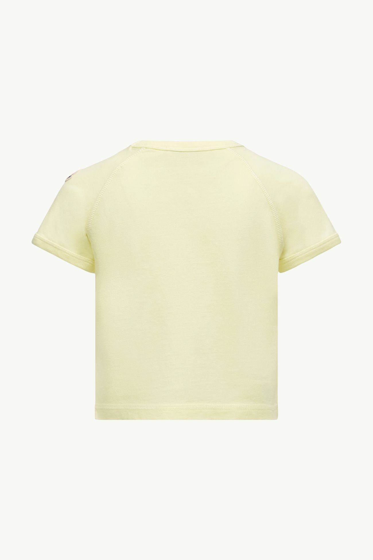 Embroidered Logo Cotton T-Shirt Girl Light Yellow Moncler 2
