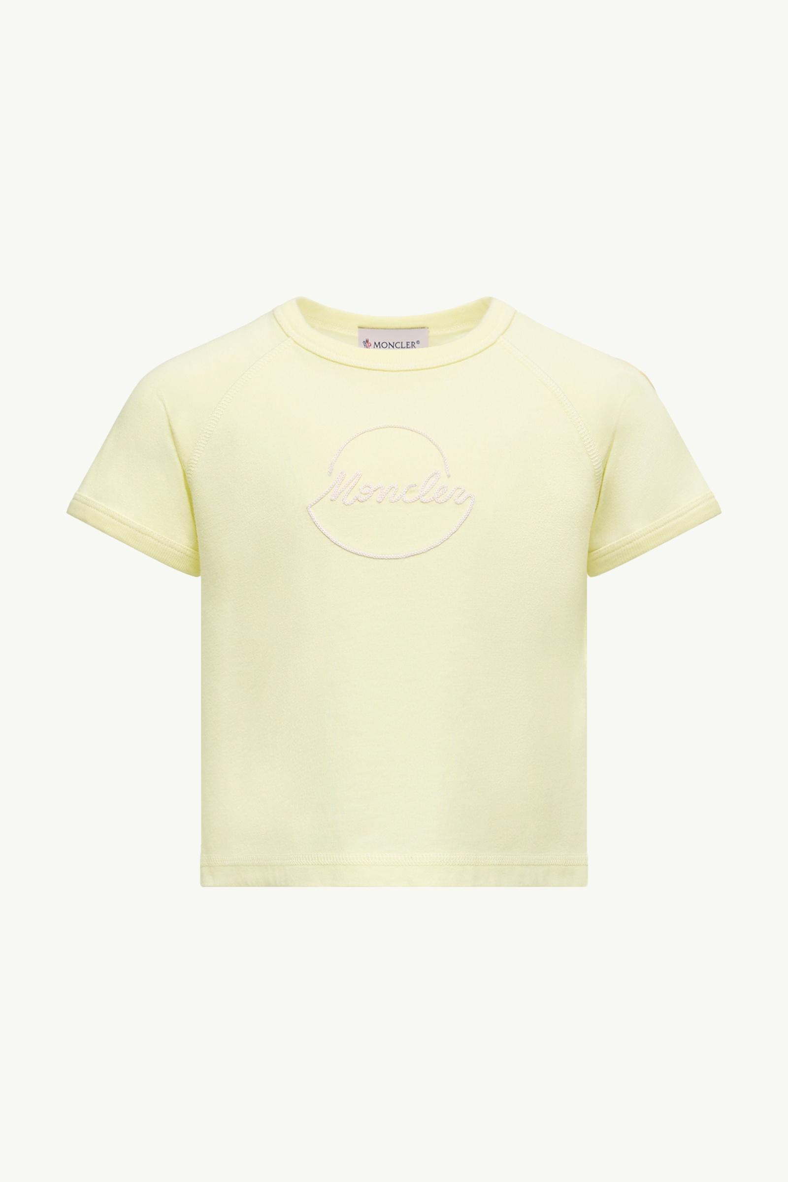Embroidered Logo Cotton T-Shirt Girl Light Yellow Moncler, 1 of 0