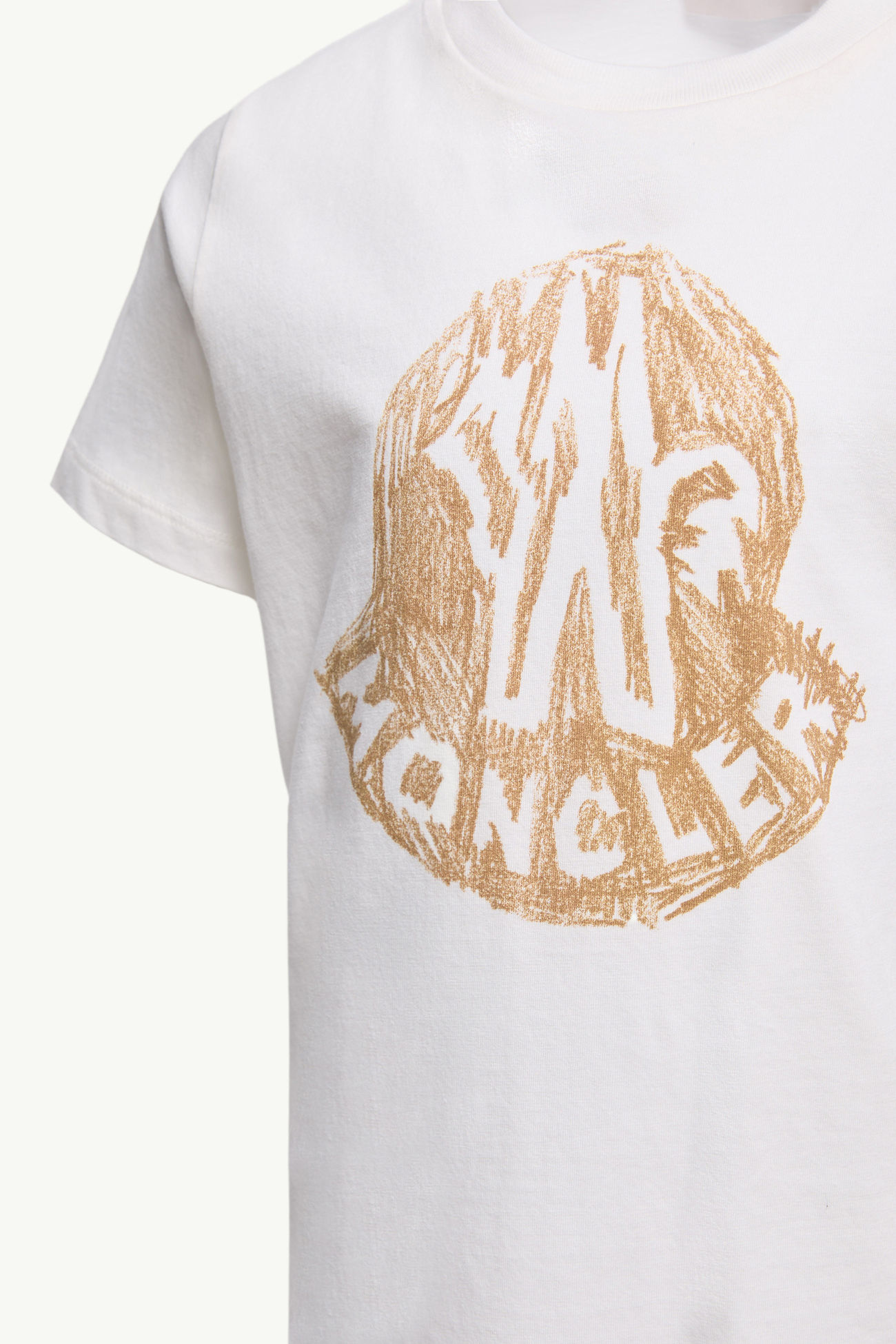 Camiseta de algodón con estampado de logotipo Niño Blanco Moncler 1