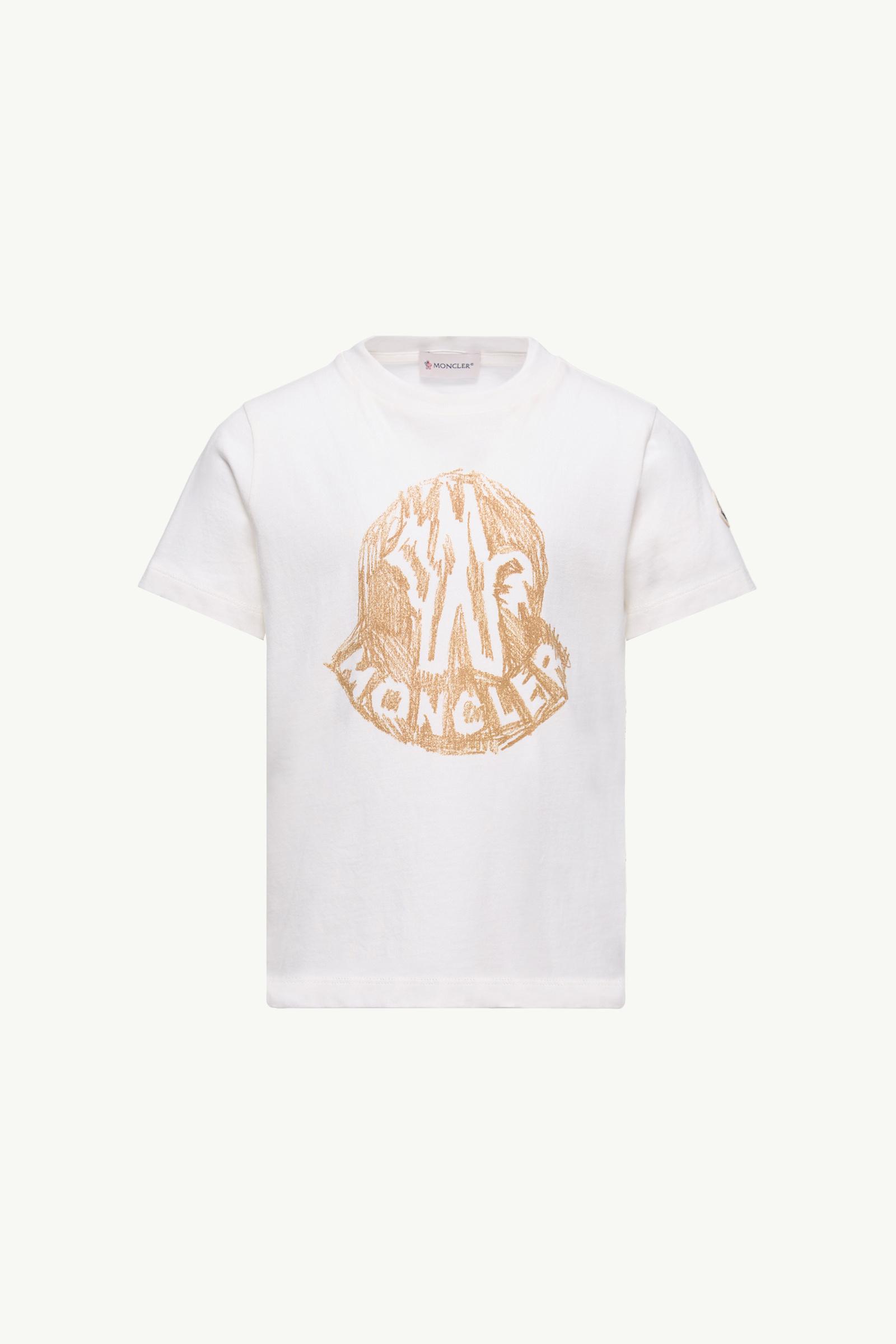 Logo Print Cotton T-Shirt Boy White Moncler, 1 of 0