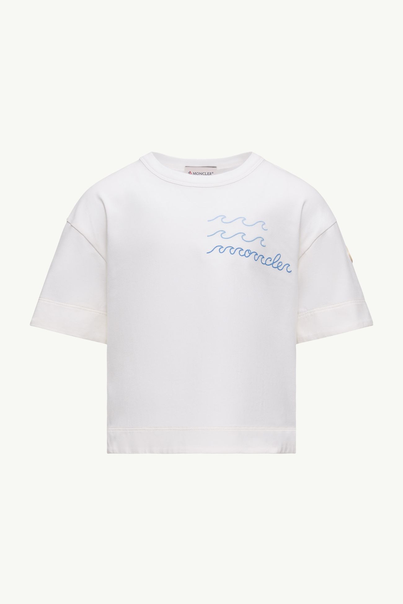 로고 코튼 저지 티셔츠 키즈 여아 화이트 Moncler 0