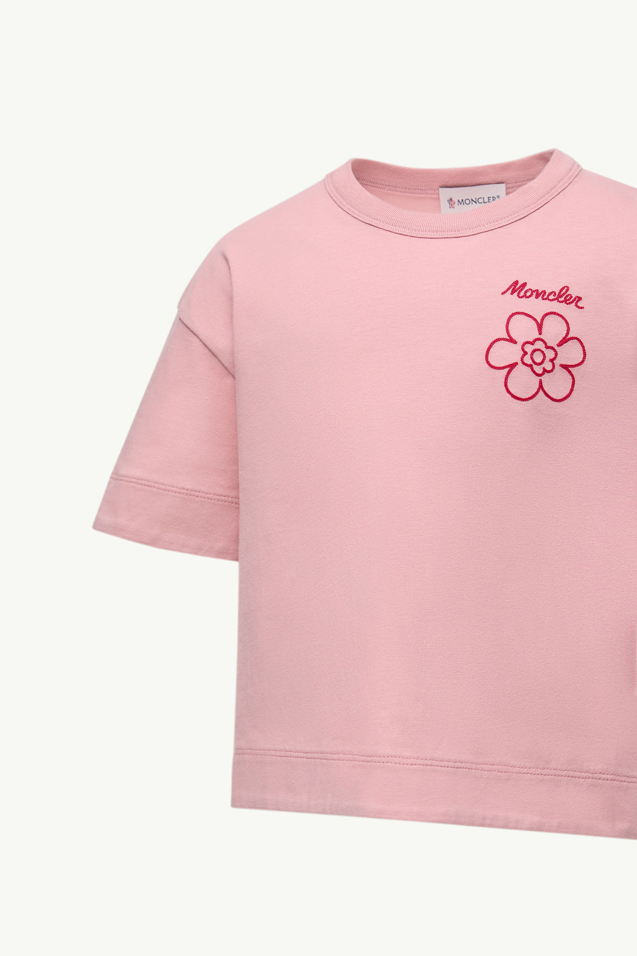 T-Shirt aus Baumwolljersey mit Logo Mädchen Pink Moncler 1