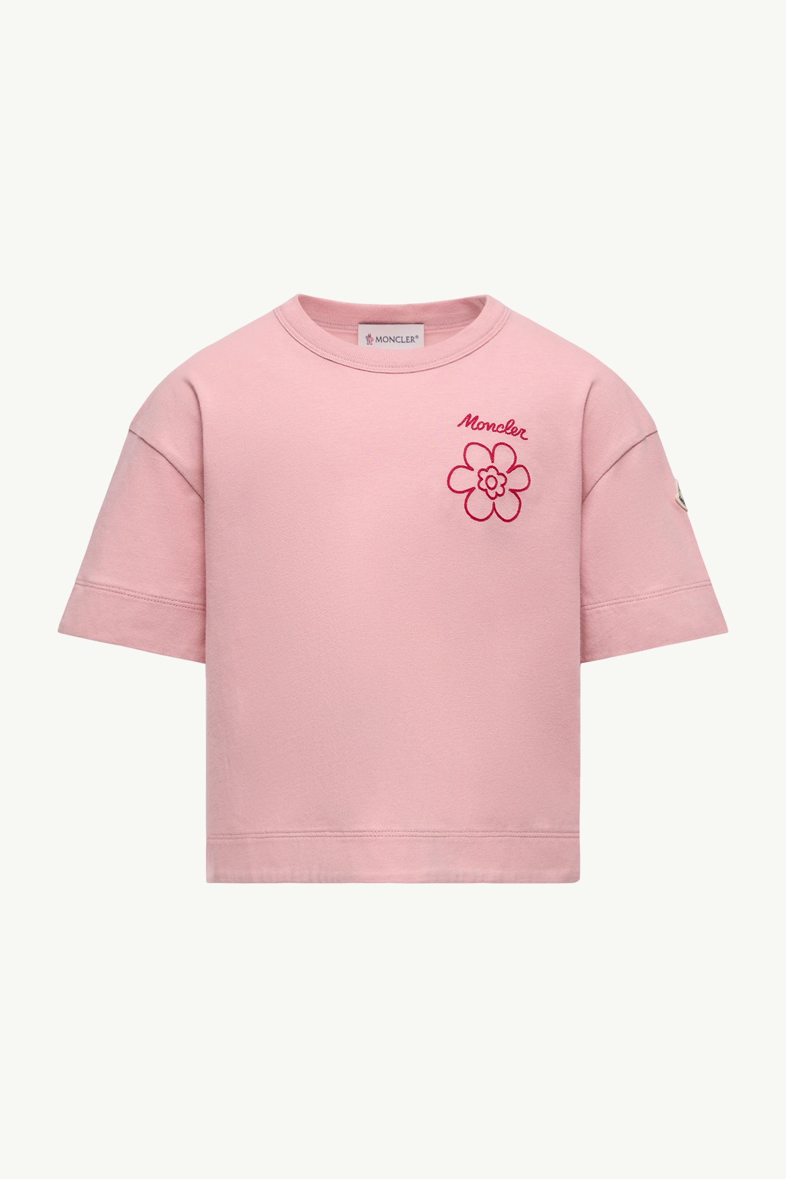 Logo Cotton Jersey T-Shirt Girl Rose Pink Moncler, 1 of 0