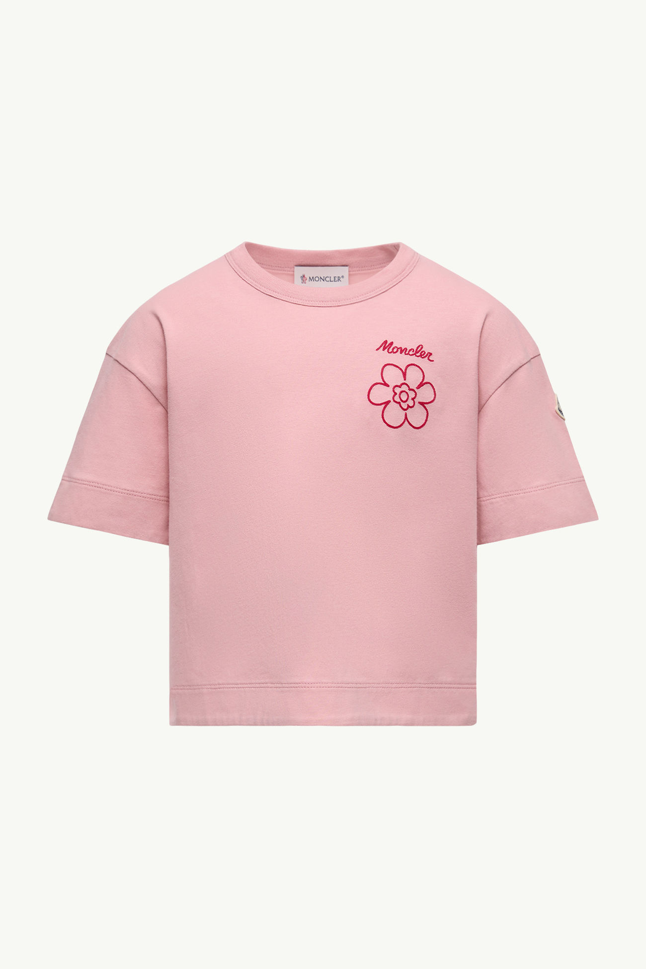 T-Shirt aus Baumwolljersey mit Logo Mädchen Pink Moncler 0