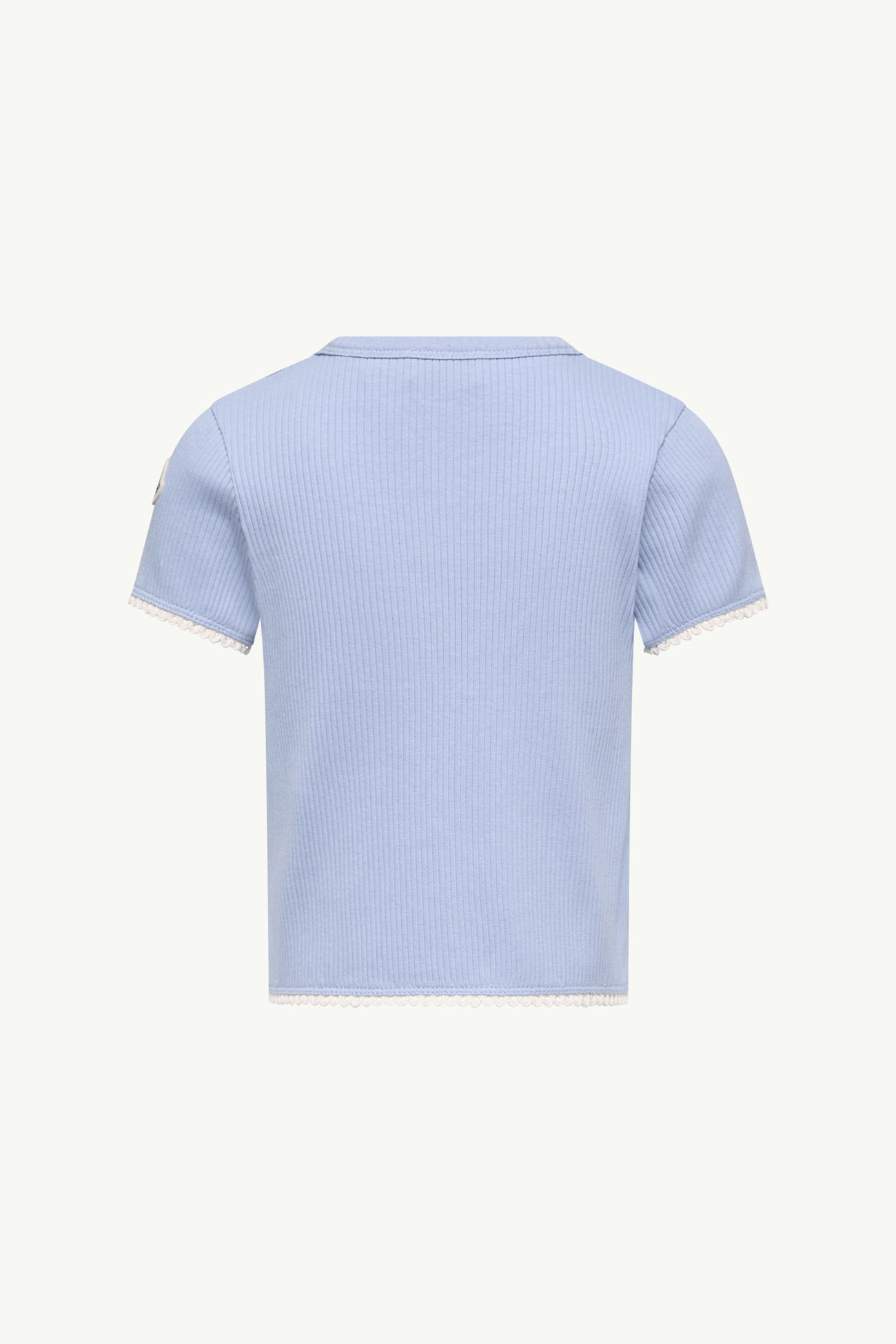Ribbed Cotton T-Shirt Girl Light Blue Moncler 2