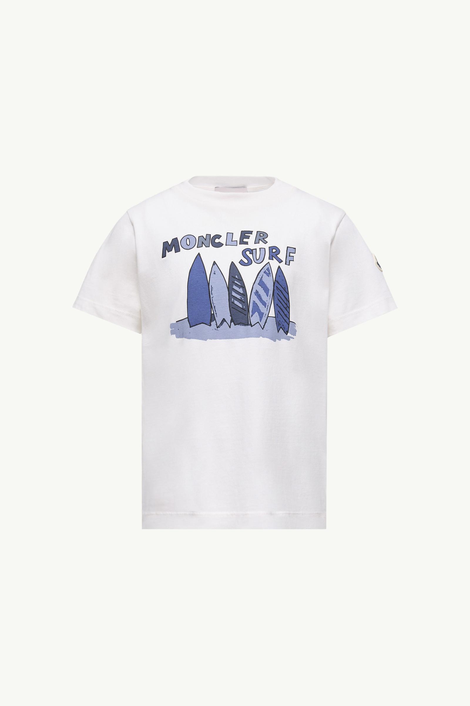 Surf Print Cotton T-Shirt Boy White Moncler, 1 of 0