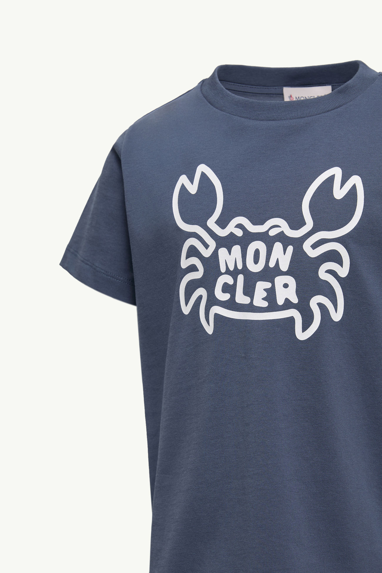 T-shirt en coton à imprimé plongée Garçon Bleu Royal Moncler 1