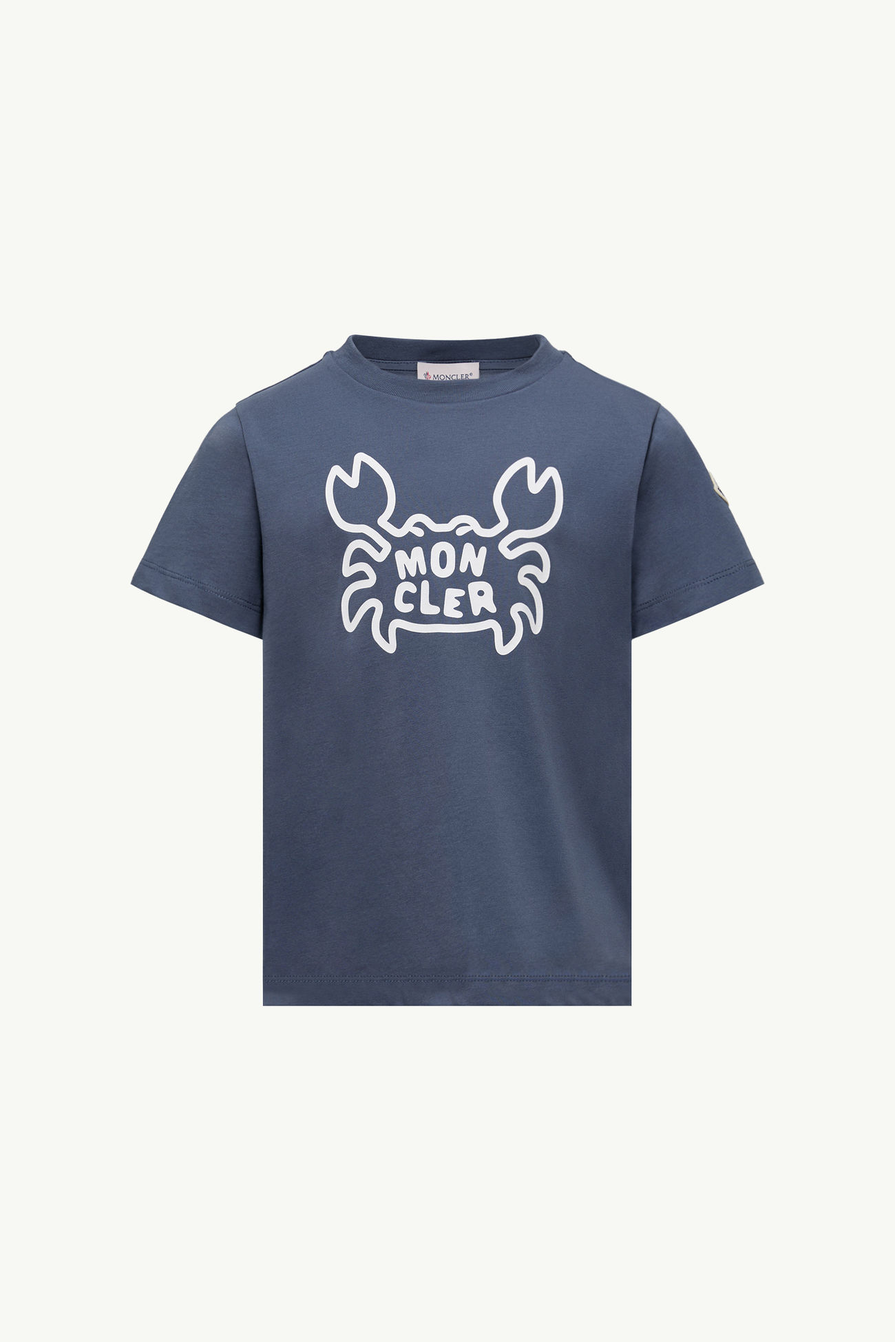 Camiseta de algodón con estampado de buceo Niño Azul Real Moncler 0