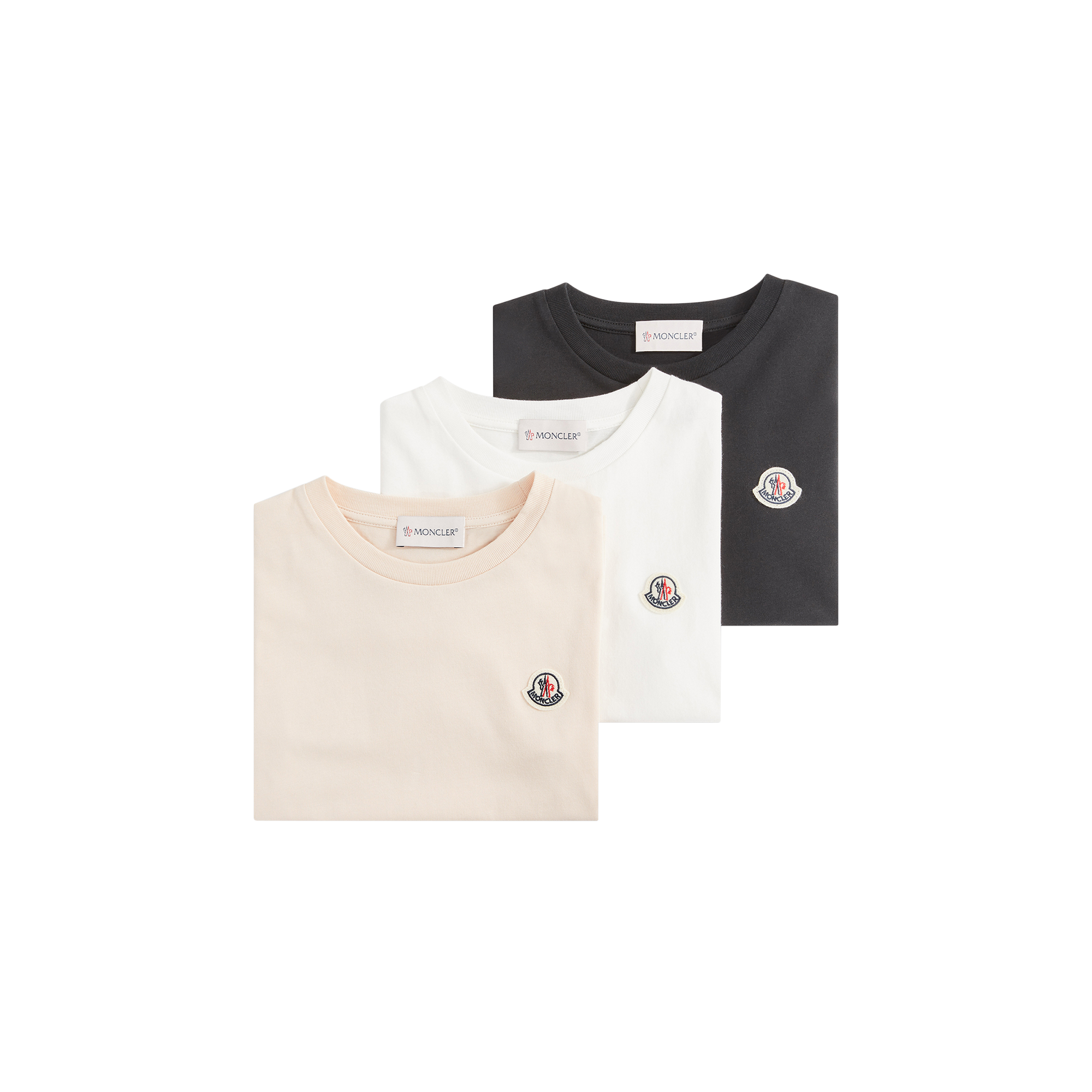Moncler  Logo Patch Cotton T-Shirt (Pack Of Three) for Girls, Size: 8Y
