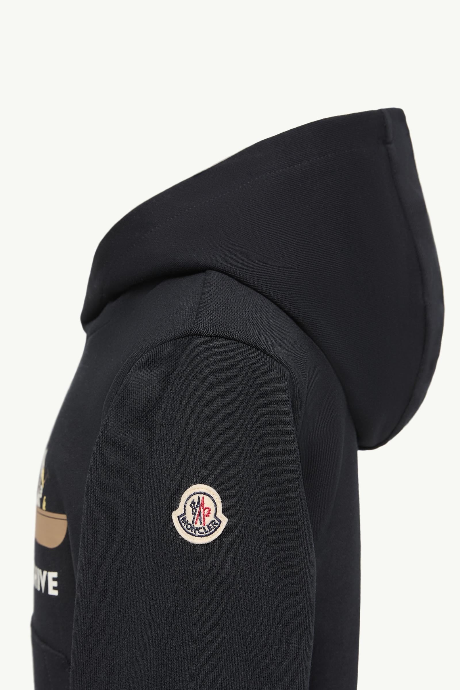 Navy Blue Embroidered MonDuck Cotton Hoodie - Sweatshirts