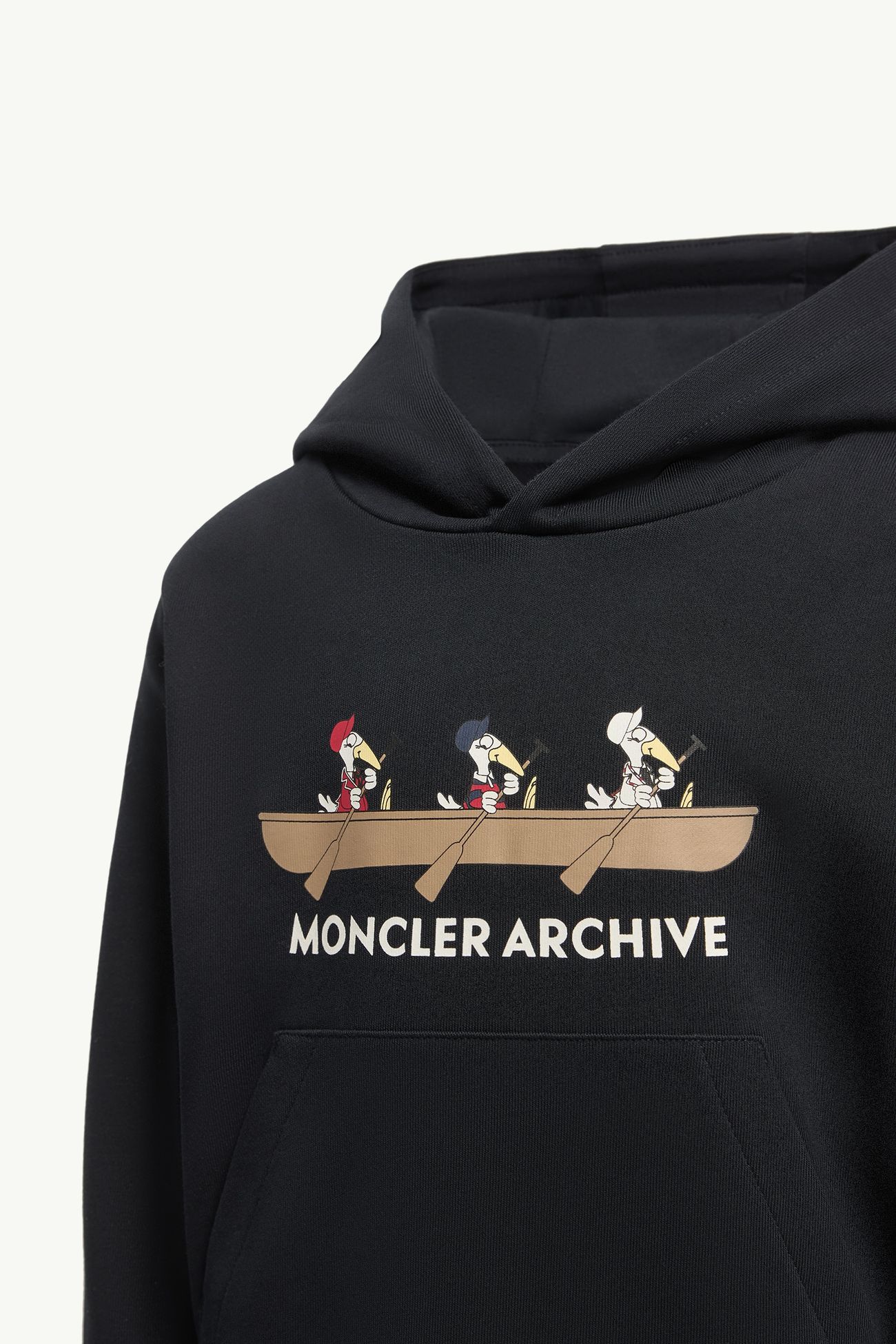 Sweat à capuche en coton avec logo MonDuck brodé Garçon Bleu marine Moncler 3
