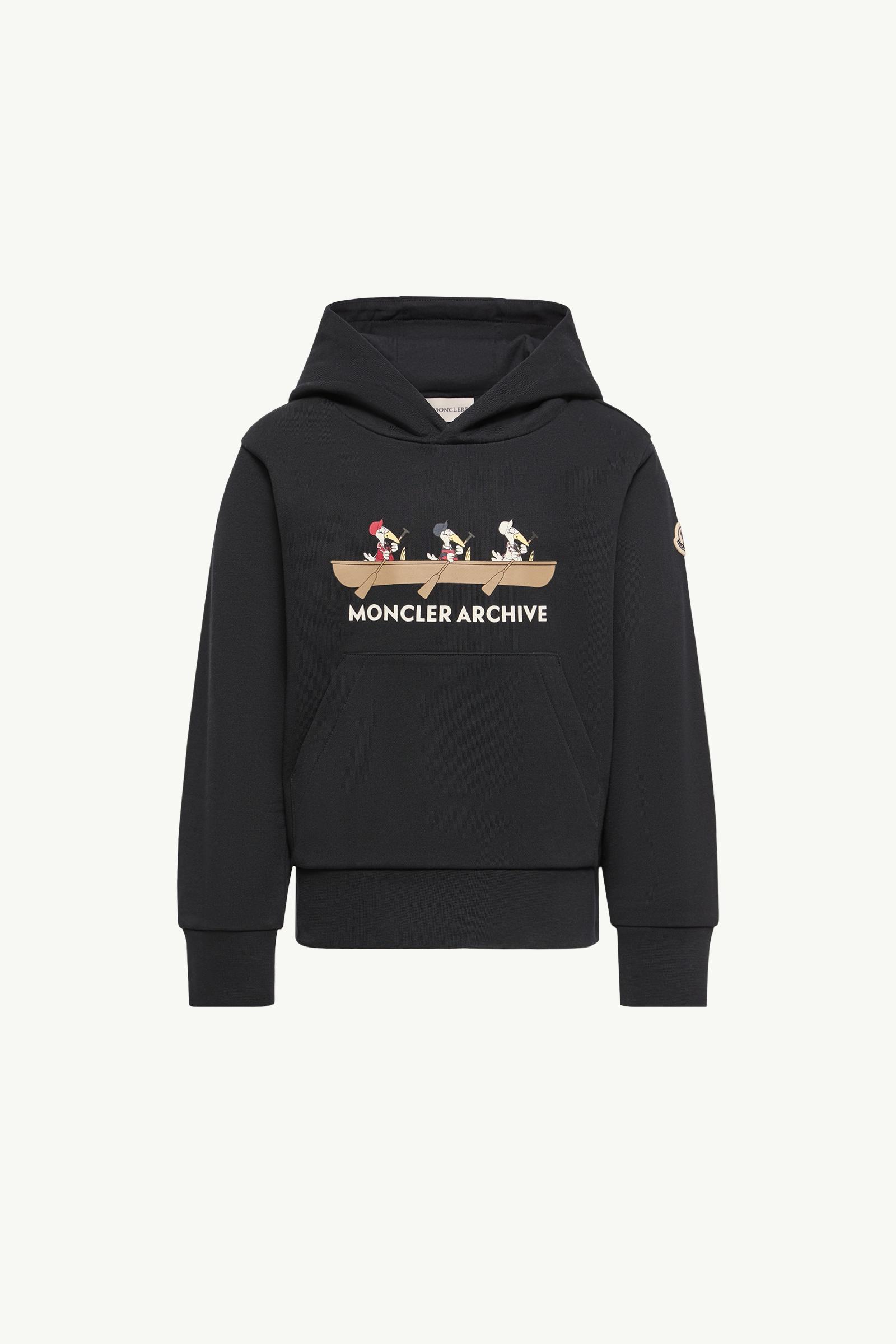 Sudadera con capucha de algodón con bordado MonDuck Niño Azul marino Moncler, 1 of 0