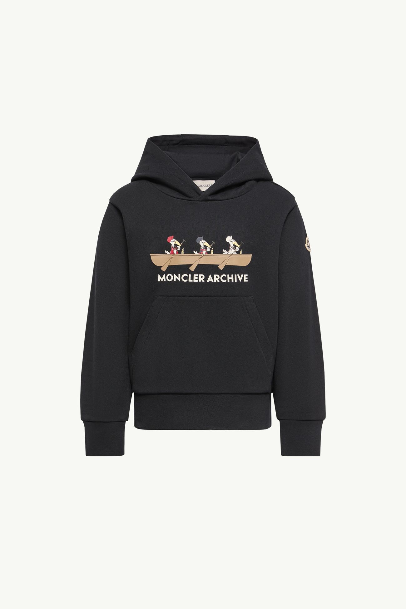 Felpa con cappuccio e ricamo MonDuck in cotone Bambino Blu Navy Moncler 0