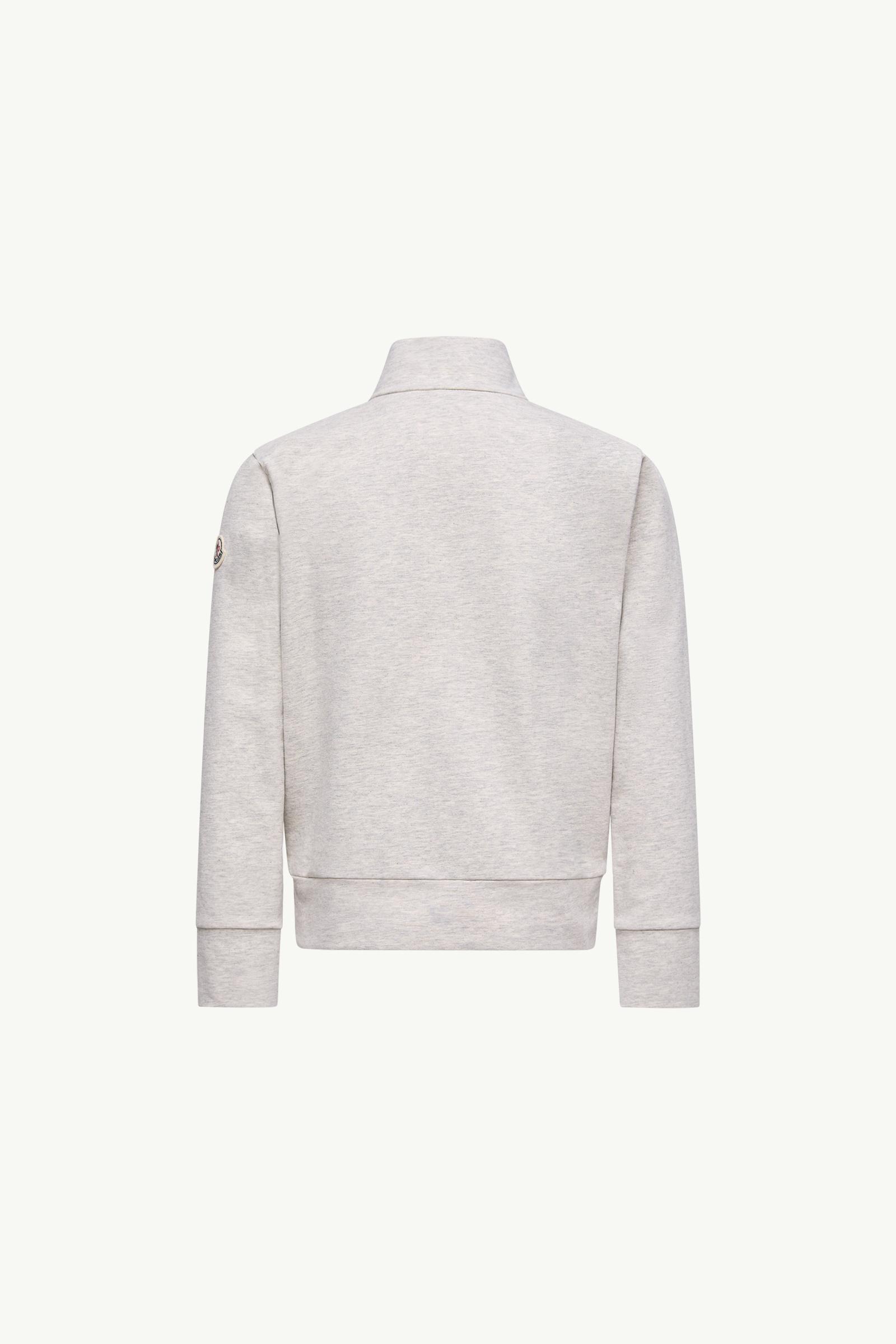 Ice Grey Logo Crest Stretch Cotton Turtleneck - Sweatshirts