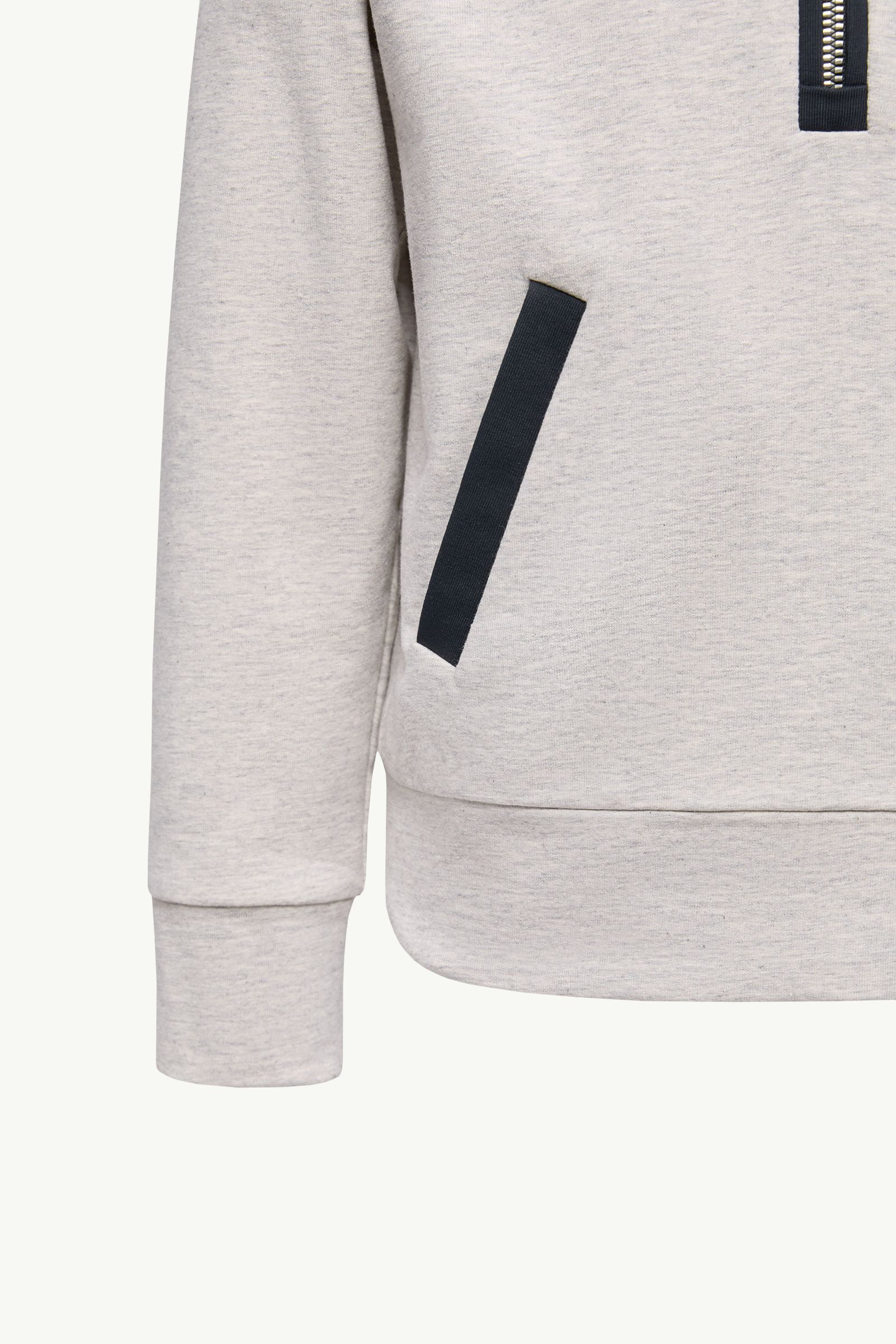 Ice Grey Logo Crest Stretch Cotton Turtleneck - Sweatshirts