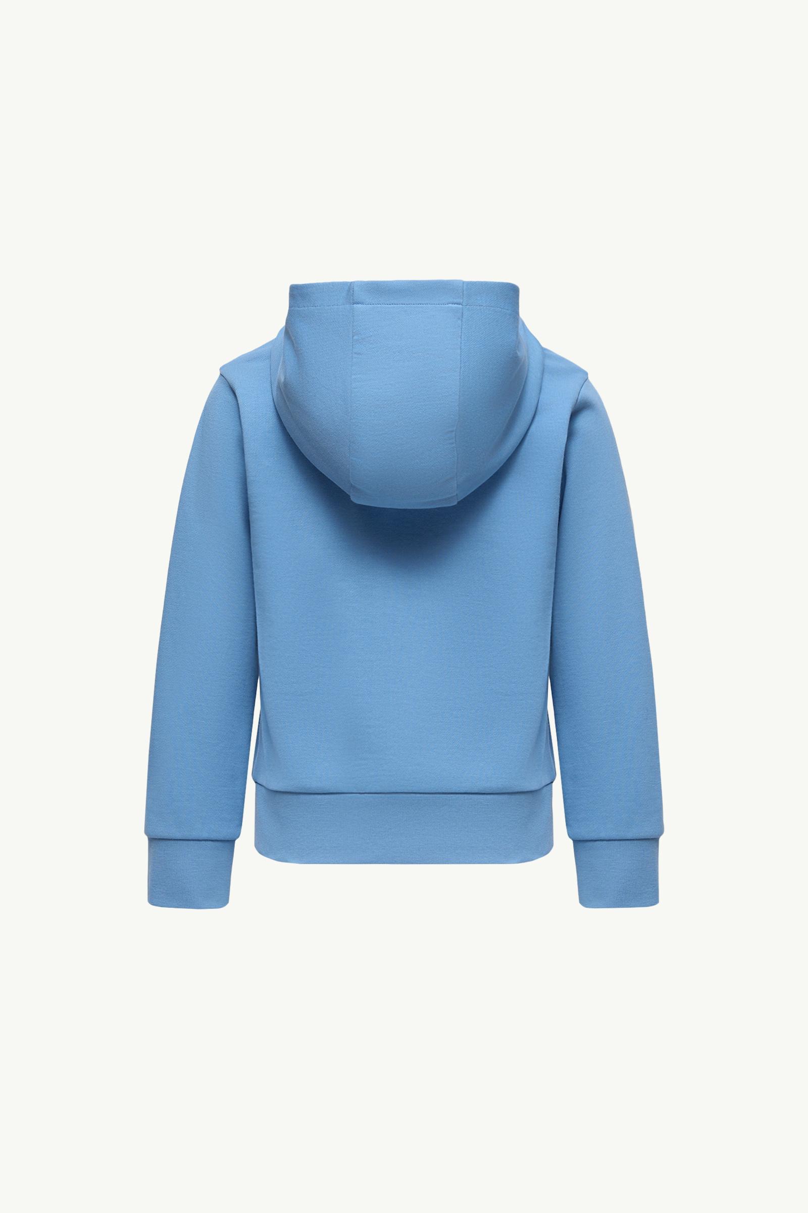 MONCLER パーカー ロゴテープ ブルー サイズL Light Blue Logo Cotton Hoodie - Sweatshirts & Knitwear for