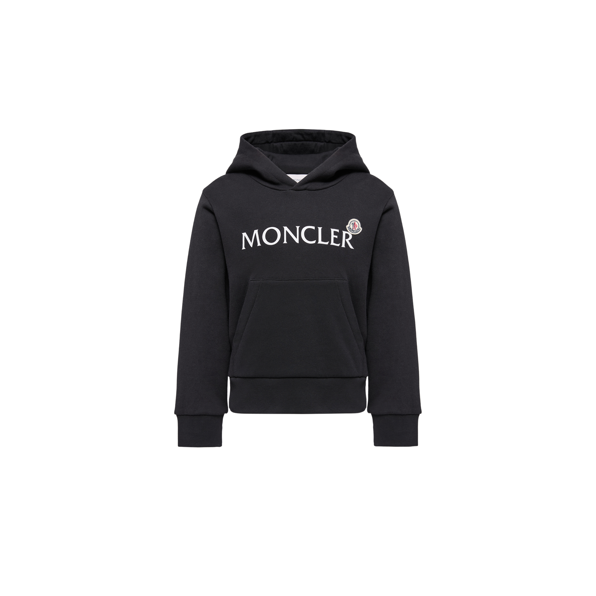 Moncler  Logo Cotton Hoodie for Boys in Black, Size: 12Y