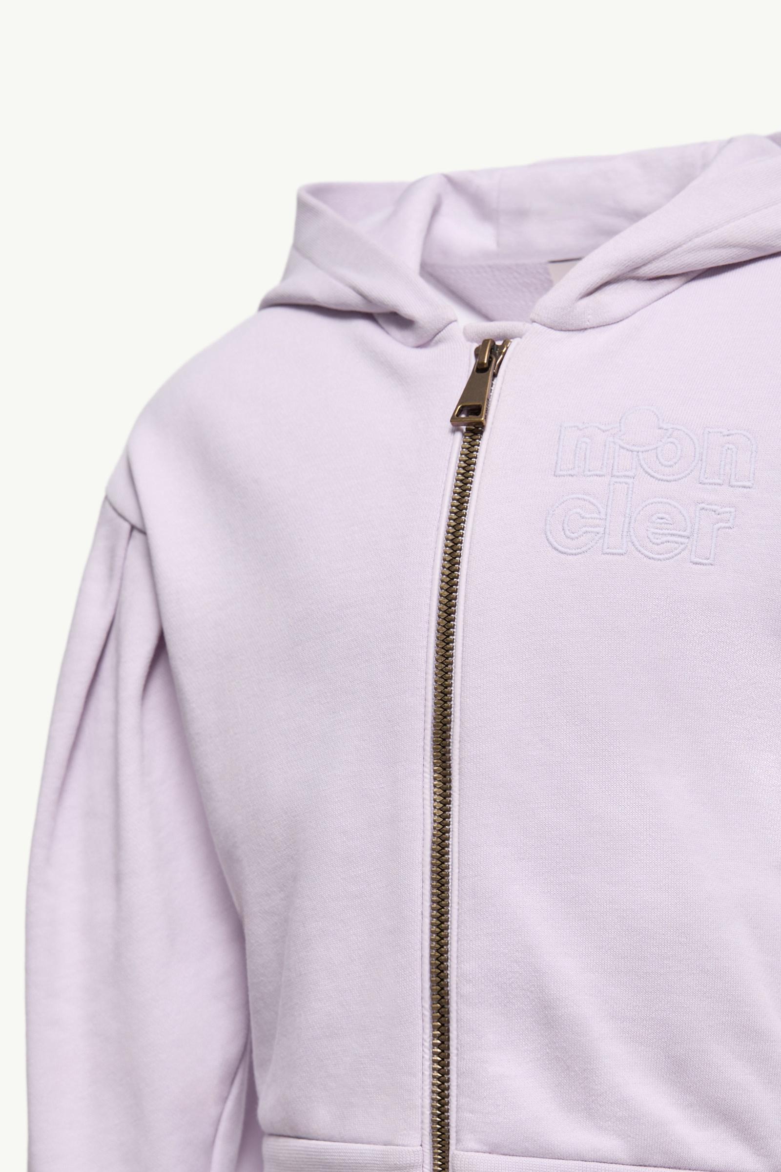Lilac Embroidered Zip-Up Cotton Hoodie - Sweatshirts & Knitwear