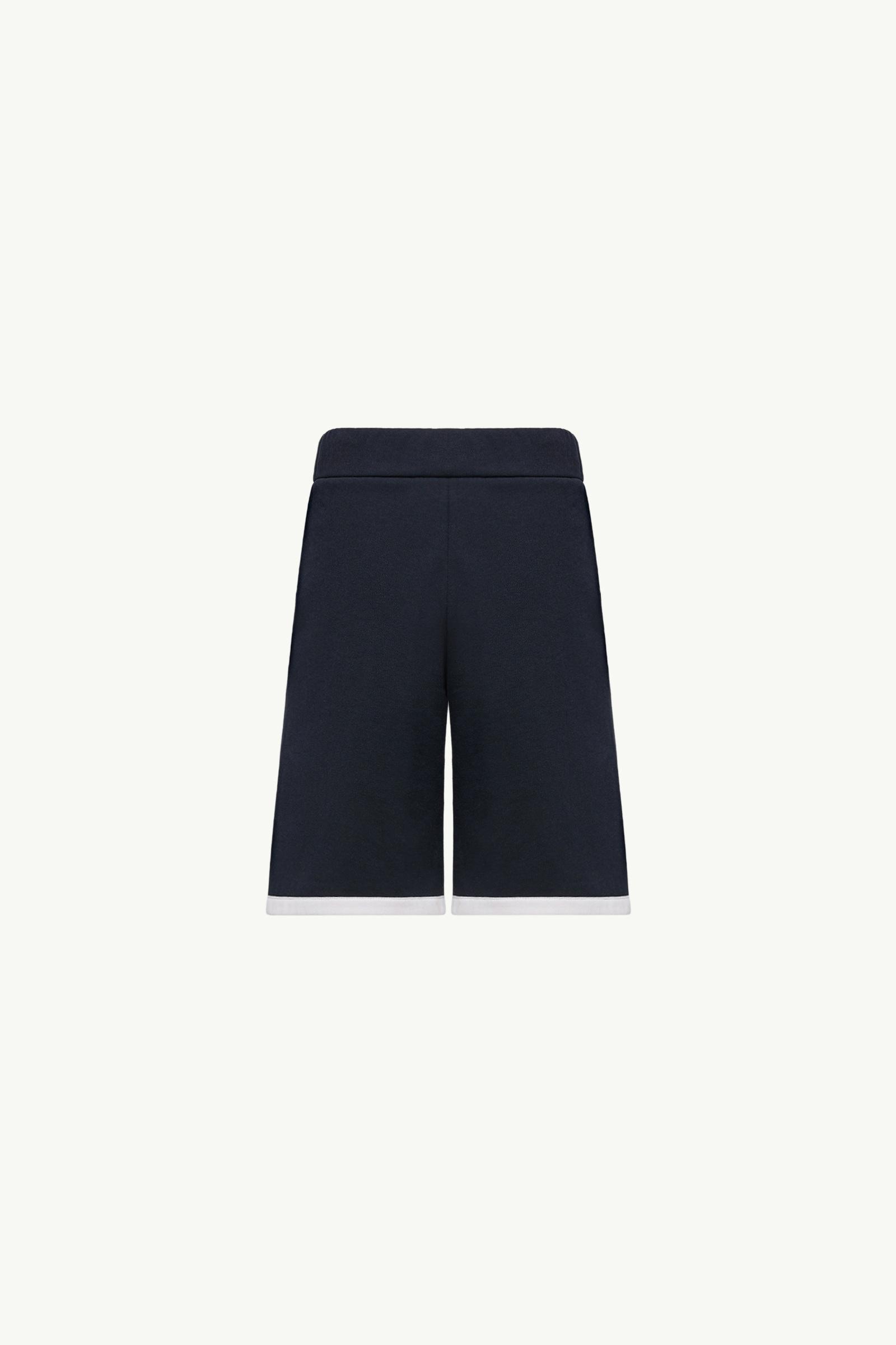 Navy Blue Logo Stretch Cotton Fleece Shorts - Pants & Tracksuits