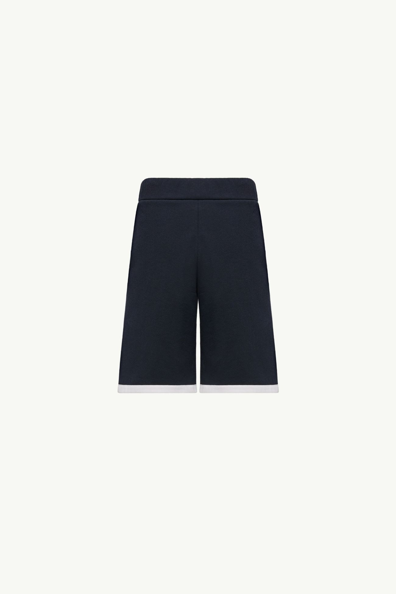 Logo Stretch Cotton Fleece Shorts Boy Navy Blue Moncler 3