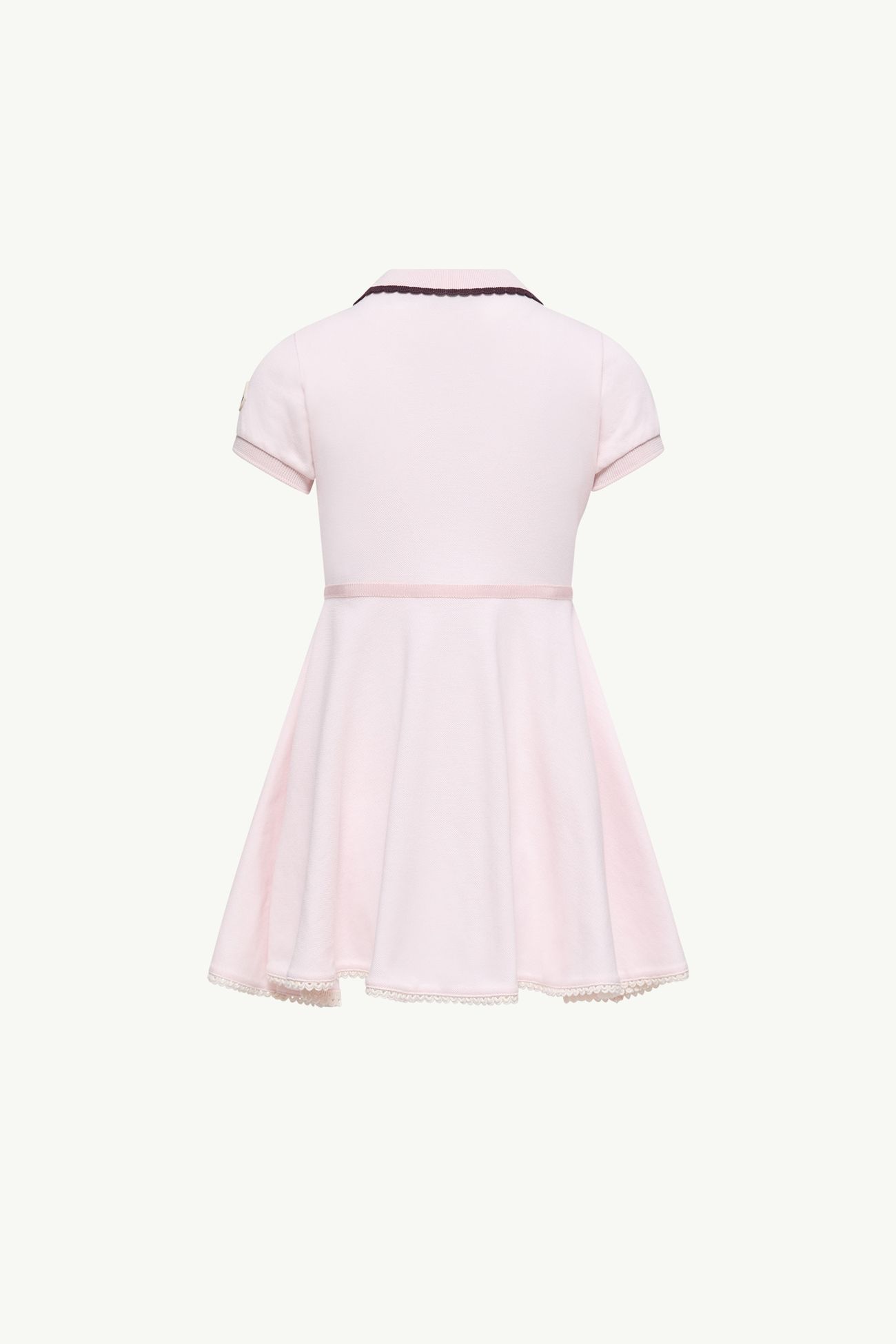 Vestido polo de algodón plisado Niña Rosado claro Moncler 3