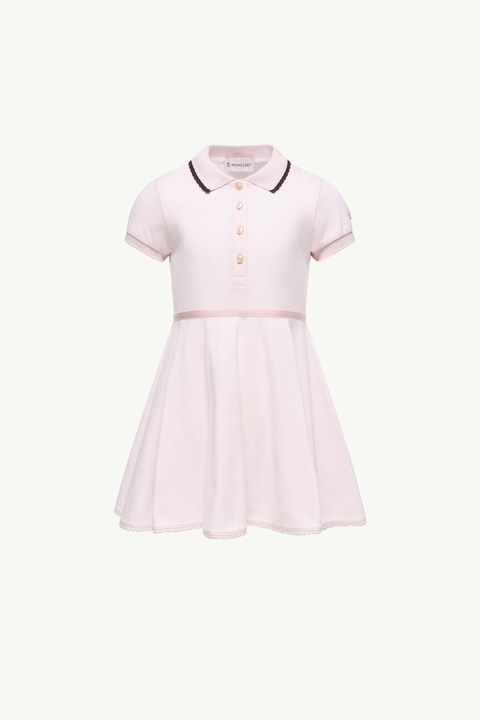 MONCLER モンクレール　ポロドレス　ピンク Light Pink Pleated Cotton Polo Shirt Dress - Dresses & Skirts for