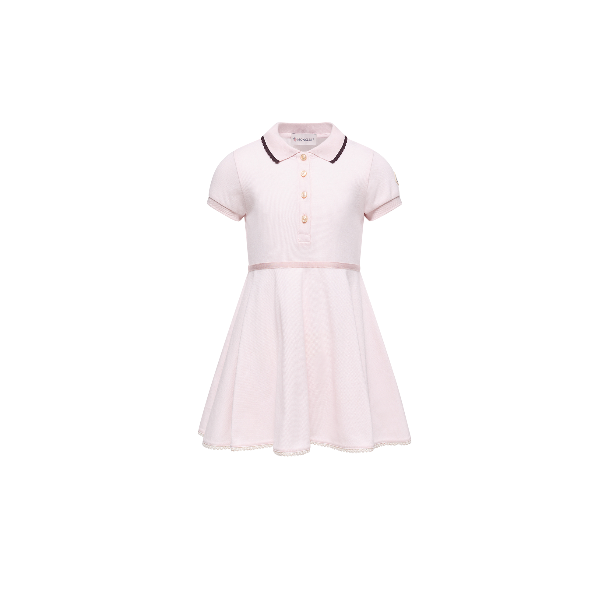 Moncler  Pleated Cotton Polo Shirt Dress for Girls in Pink, Size: 6Y