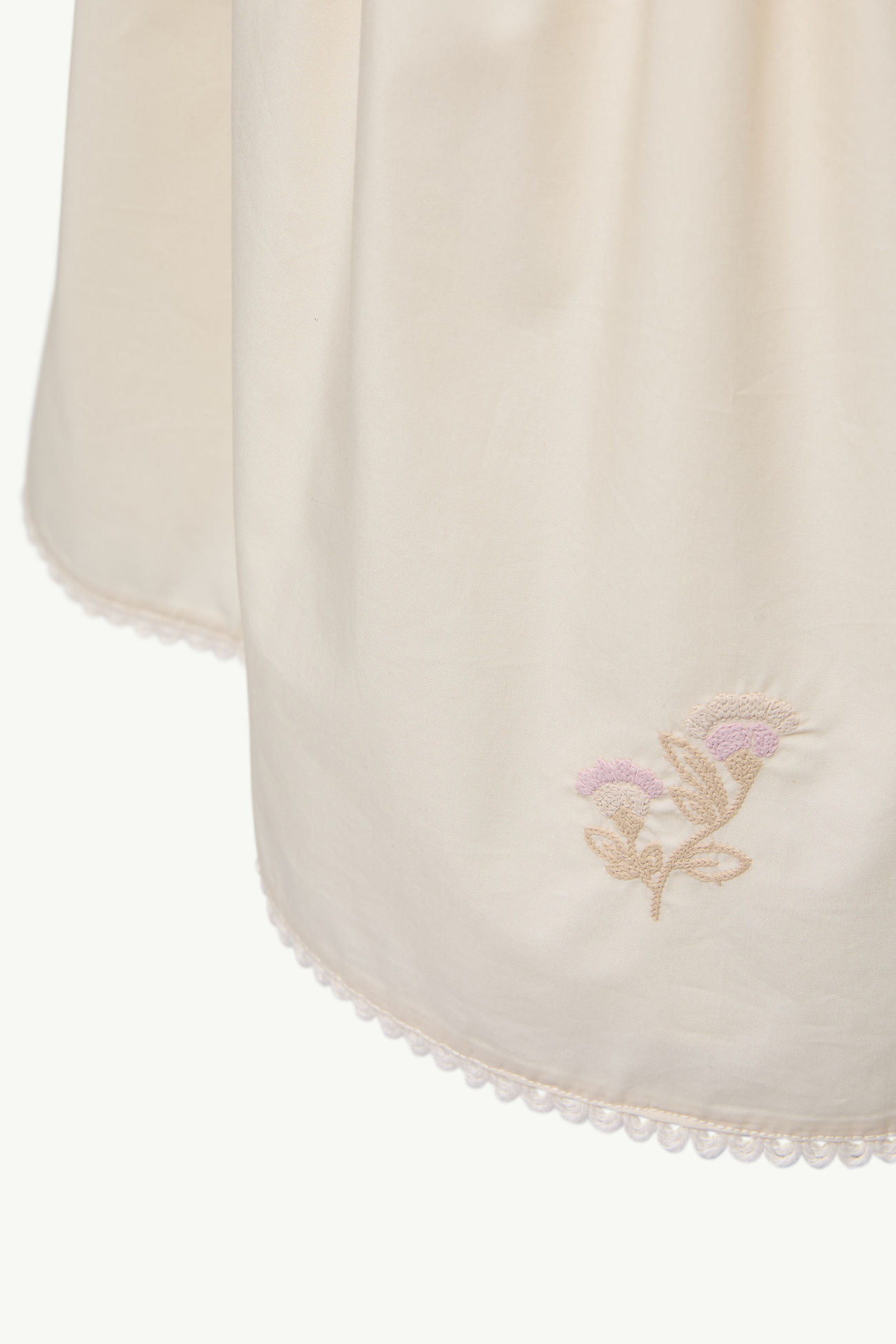 Kleid aus Baumwollmischung mit gestickter Blume Mädchen Offwhite & Gelb Moncler 3