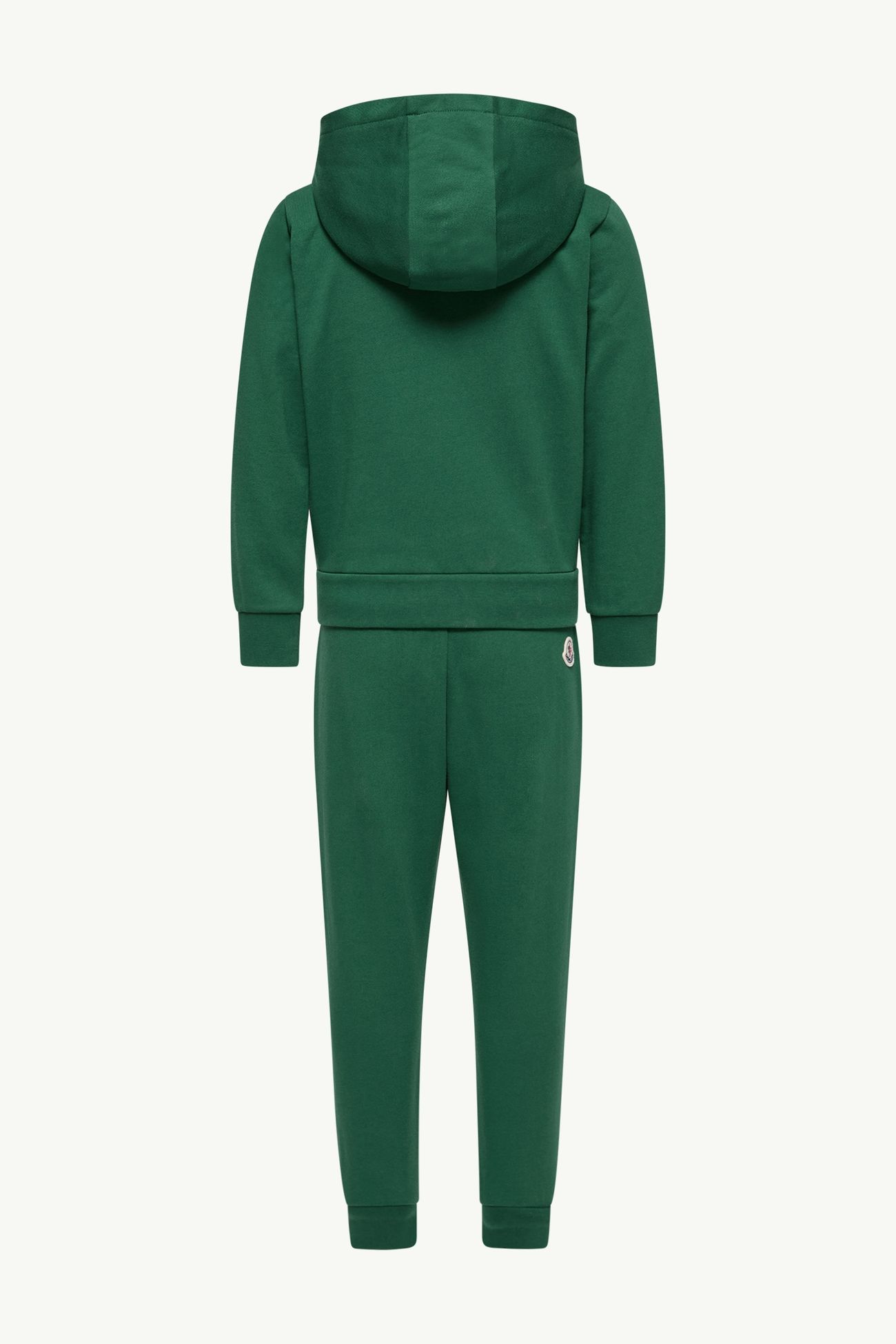 Triple Logo Cotton Fleece Sweatsuit Boy Emerald Green Moncler 3