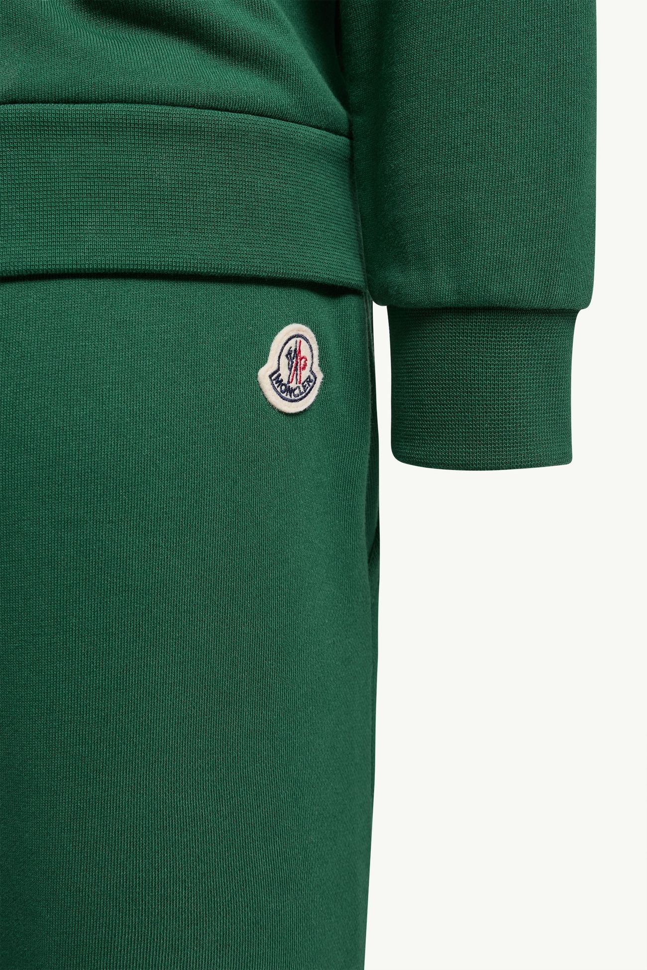 Trainingsanzug aus Baumwollfleece mit Dreifach-Logo Jungen Smaragdgrün Moncler 4