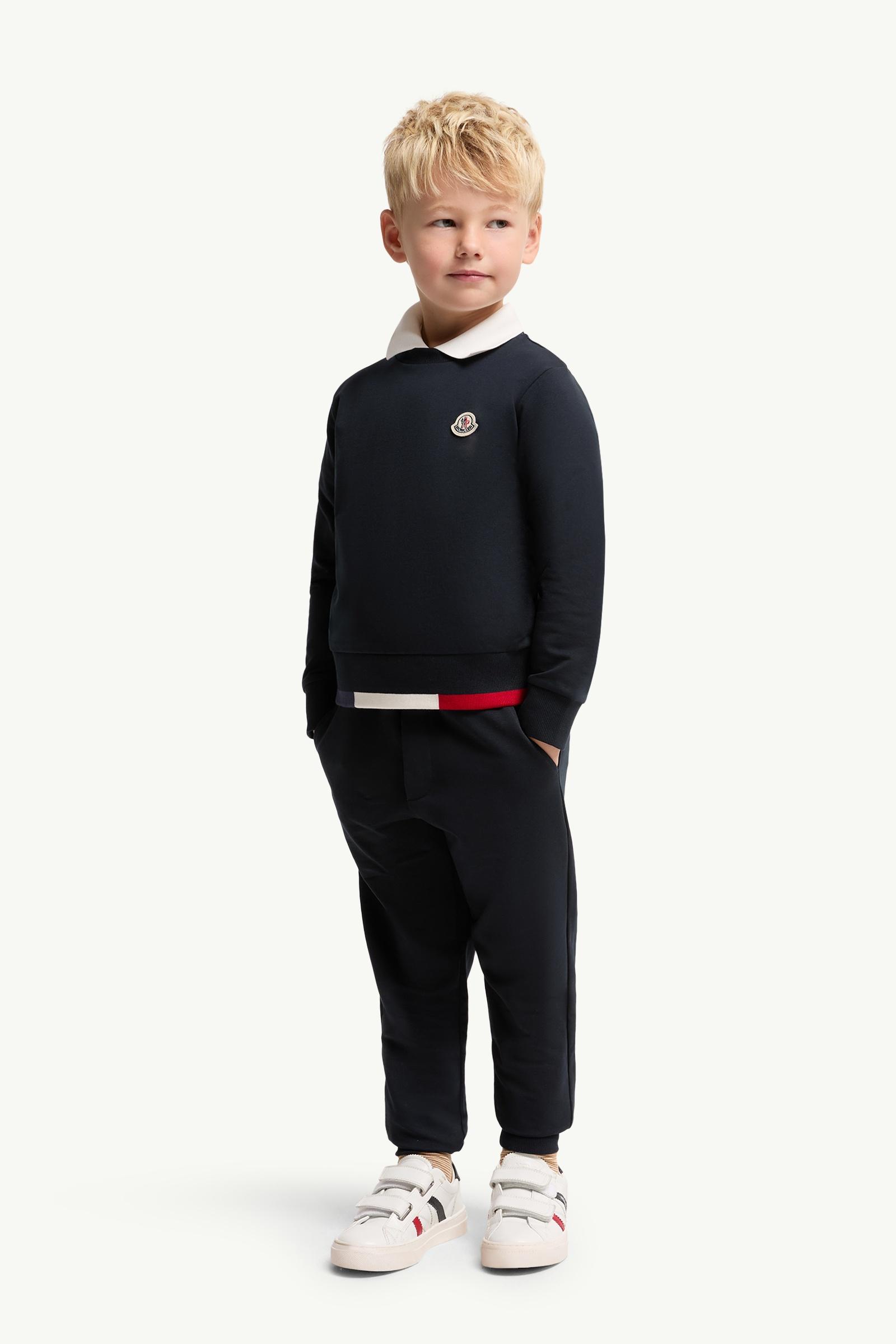 Night Blue Tricolour-Trimmed Cotton Tracksuit Set - Trousers