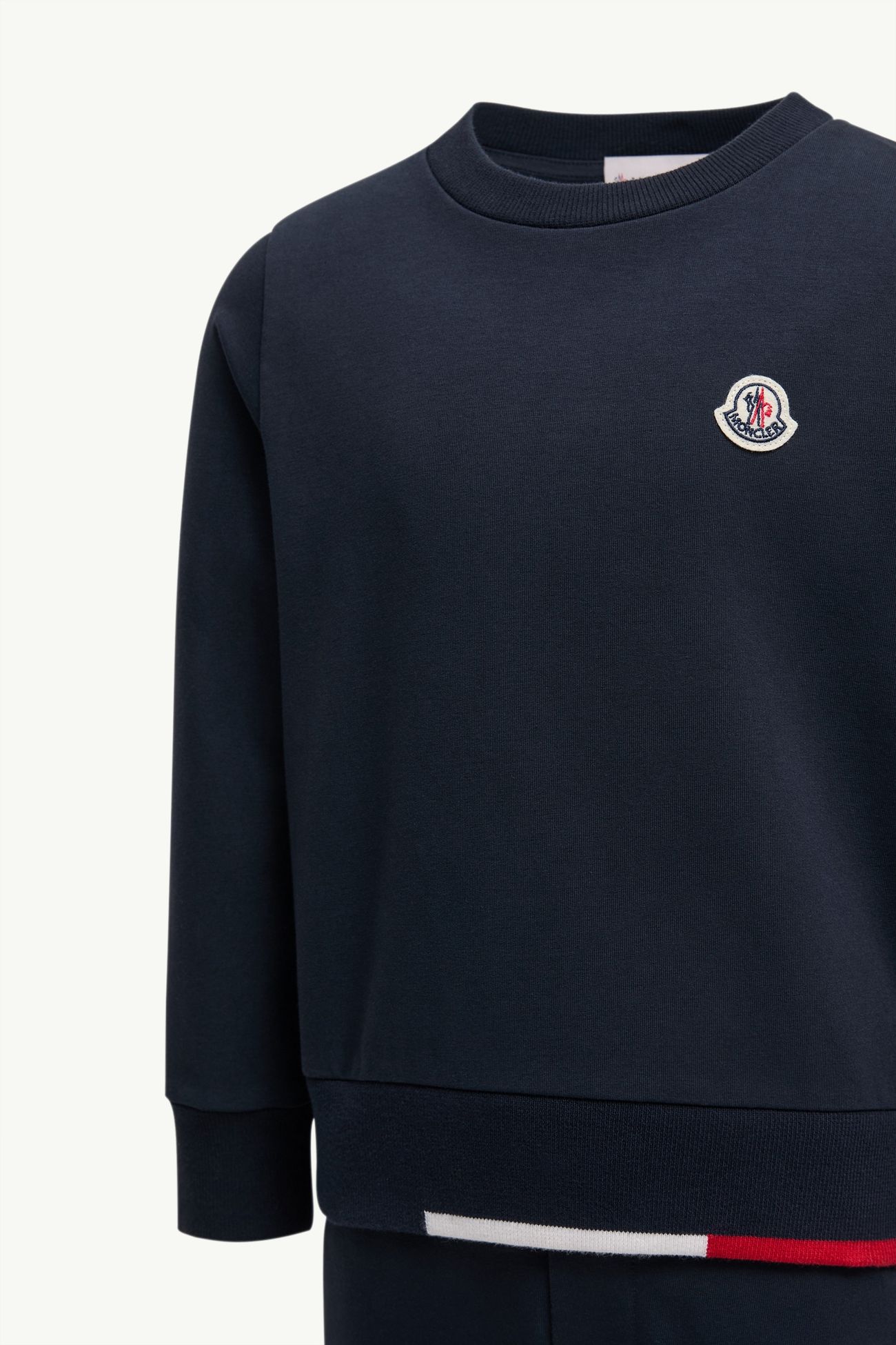 Tricolour-Trimmed Cotton tracksuit Set Boy Night Blue Moncler 1