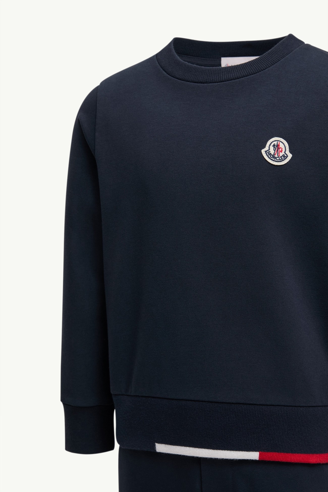 Tricolour-Trimmed Cotton Tracksuit Set Boy Night Blue Moncler 2