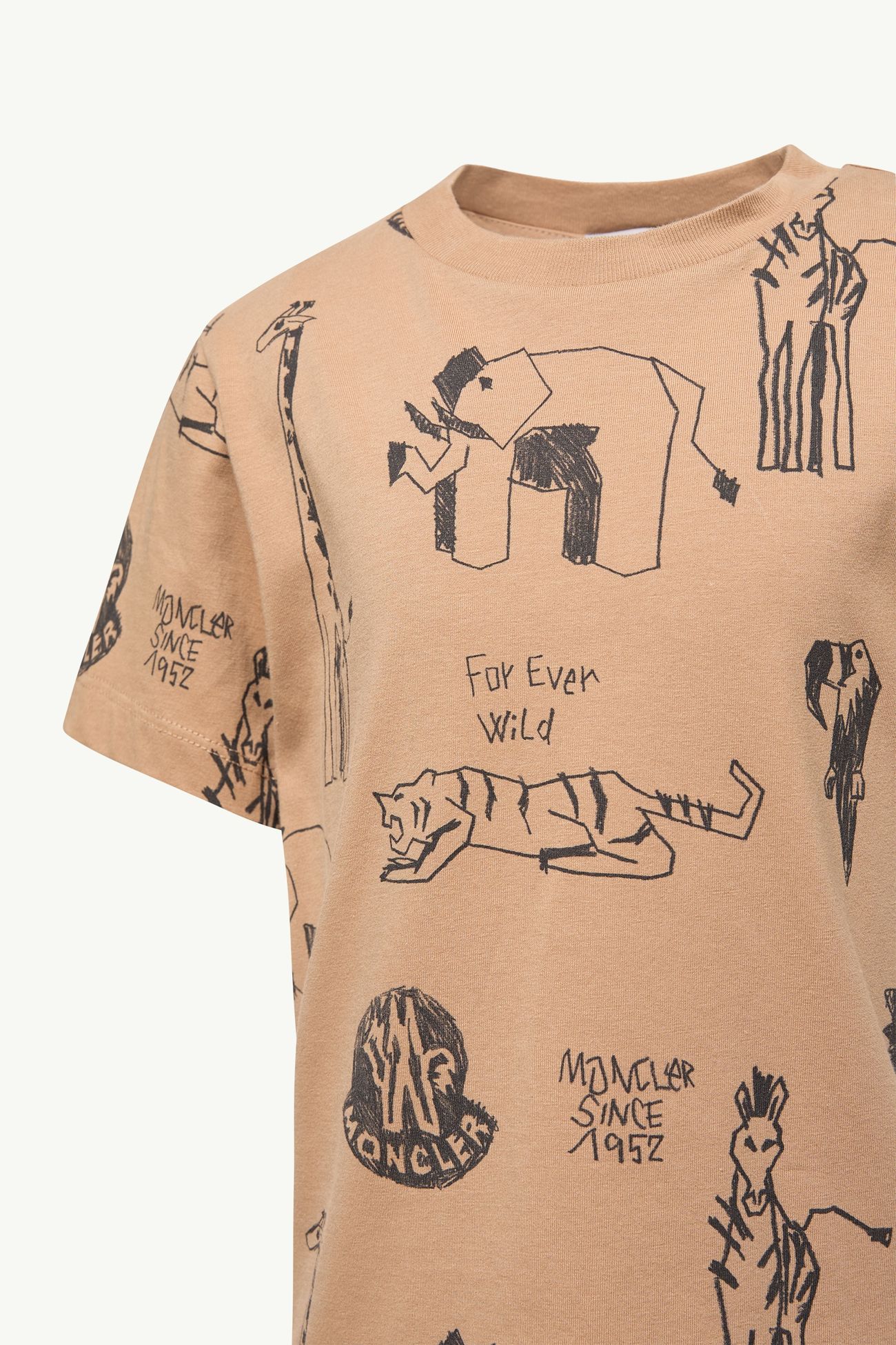 Animal Print Cotton Set Boy Beige & Black Moncler 2