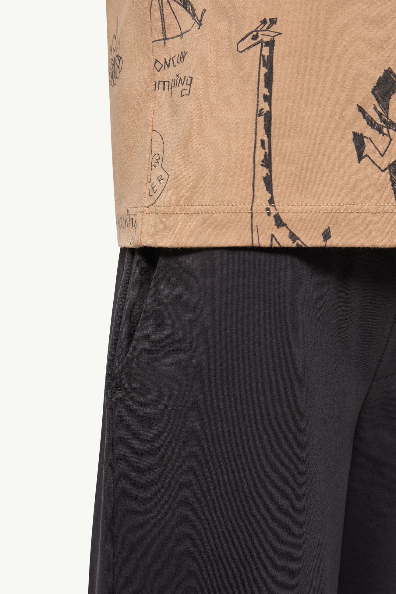 Set aus Baumwolle mit Tier-Print Jungen Beige & Schwarz Moncler 4