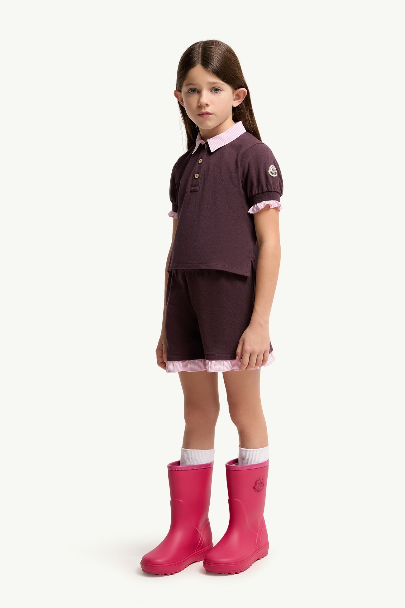 女童荷叶边套装 女童 波尔多红 Moncler 1