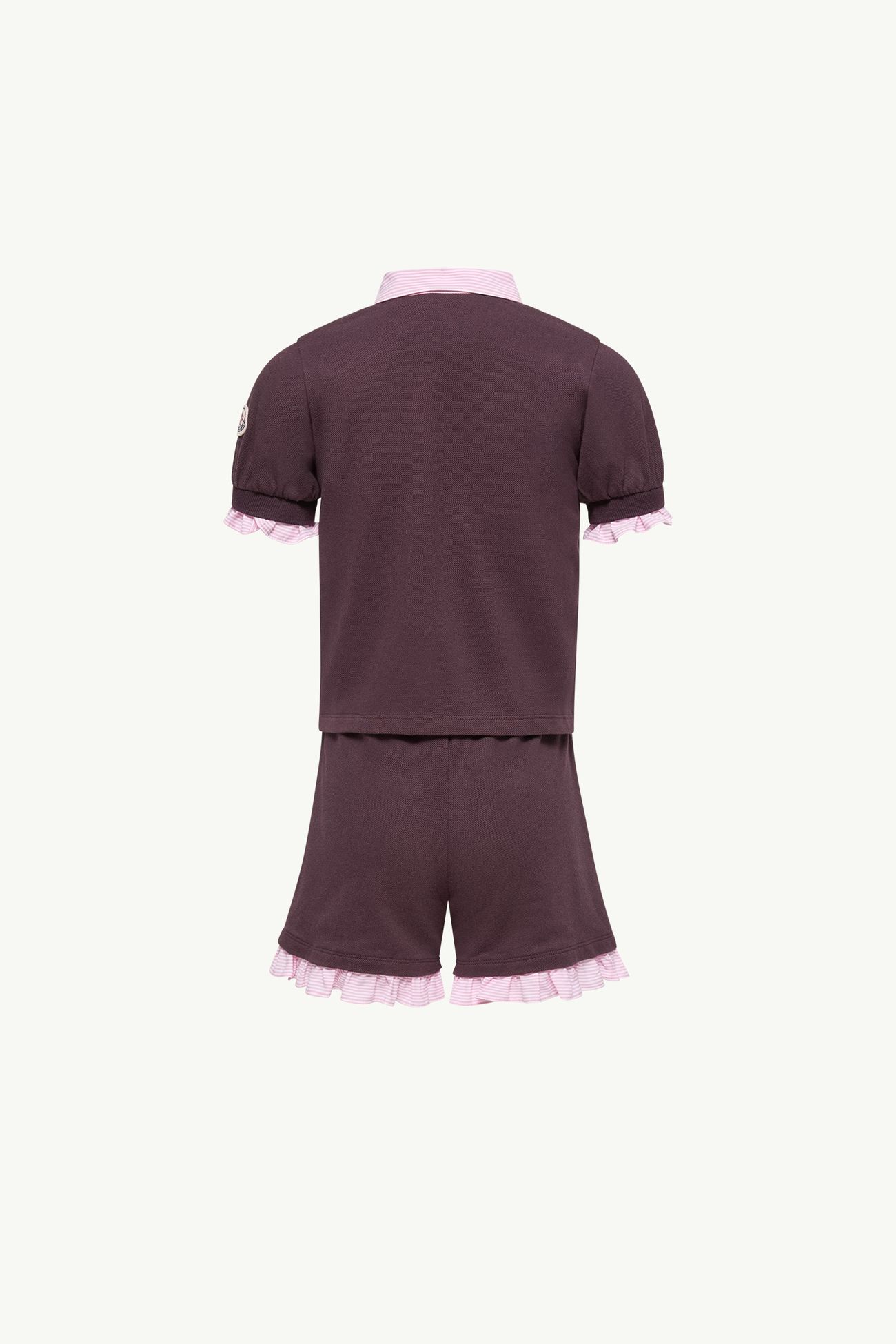 荷葉邊飾邊套裝 女童 酒紅色 Moncler 3